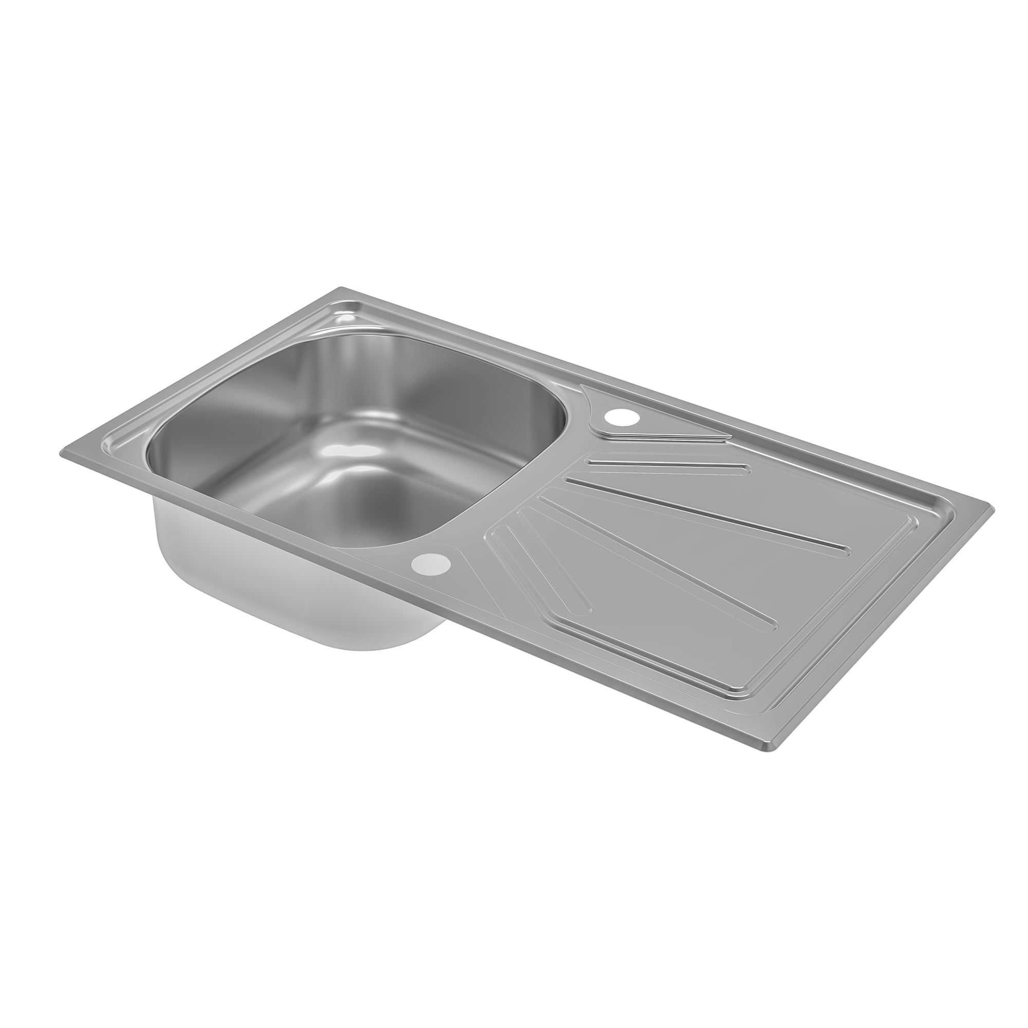 Fregadero cocina Delinia Elite sobre encimera 1 seno + escurridor 43.5x78 cm acero inox mueble a partir de 45 cm - 6