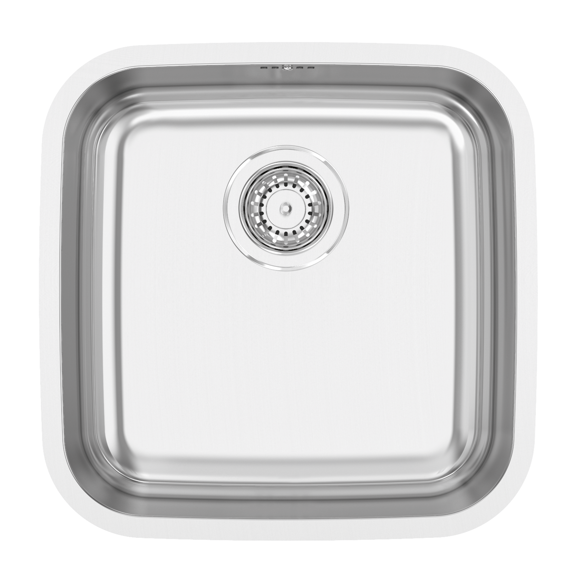 Fregadero 1 seno de acero inox cuadrado delinia 44.5 x 44.5 cm