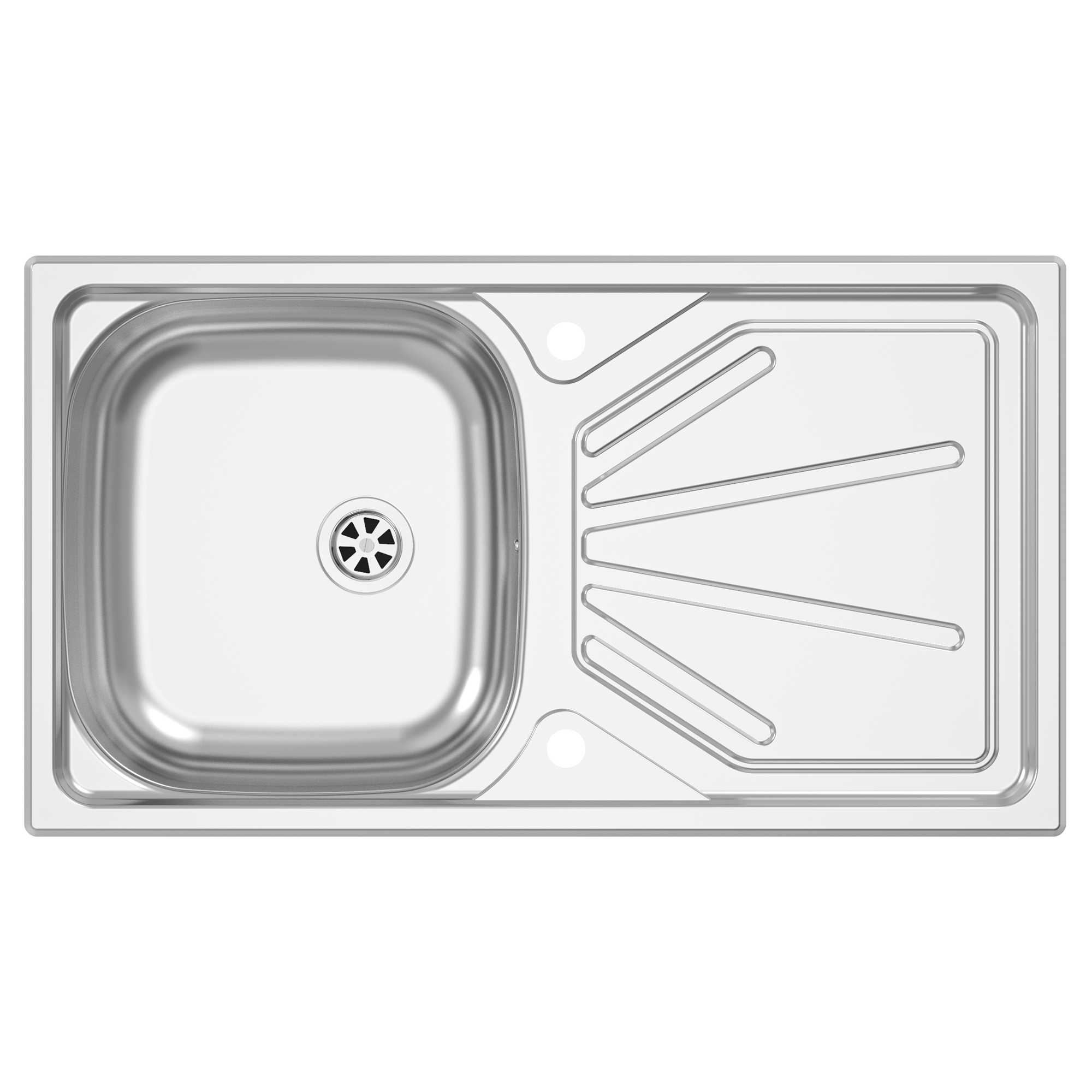 Fregadero cocina Delinia Elite sobre encimera 1 seno + escurridor 43.5x78 cm acero inox mueble a partir de 45 cm - 5