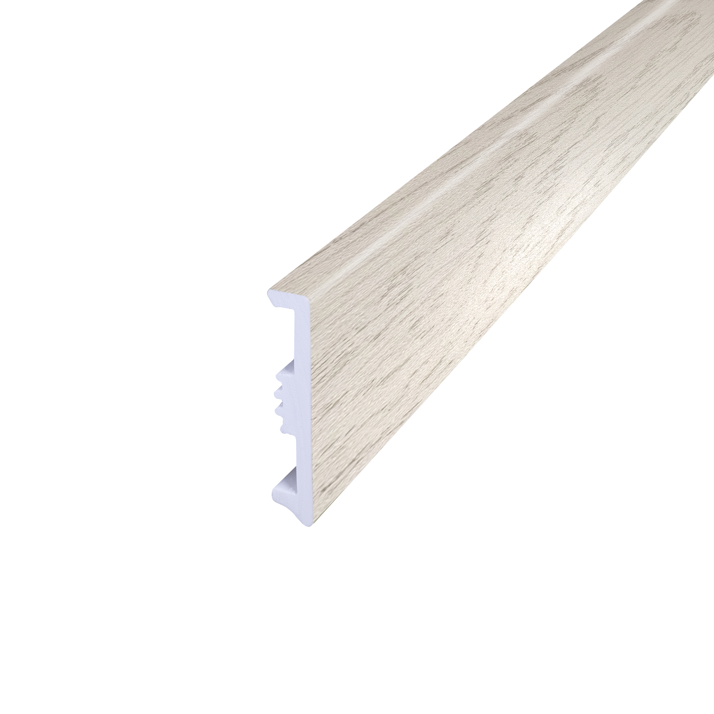 Battiscopa con passacavo STIQ XL 810 WOOD DECOR 015 ARTENS in polistirene argento Sp 15 mm x H 8 x L 240 cm / 2.4 m - 4