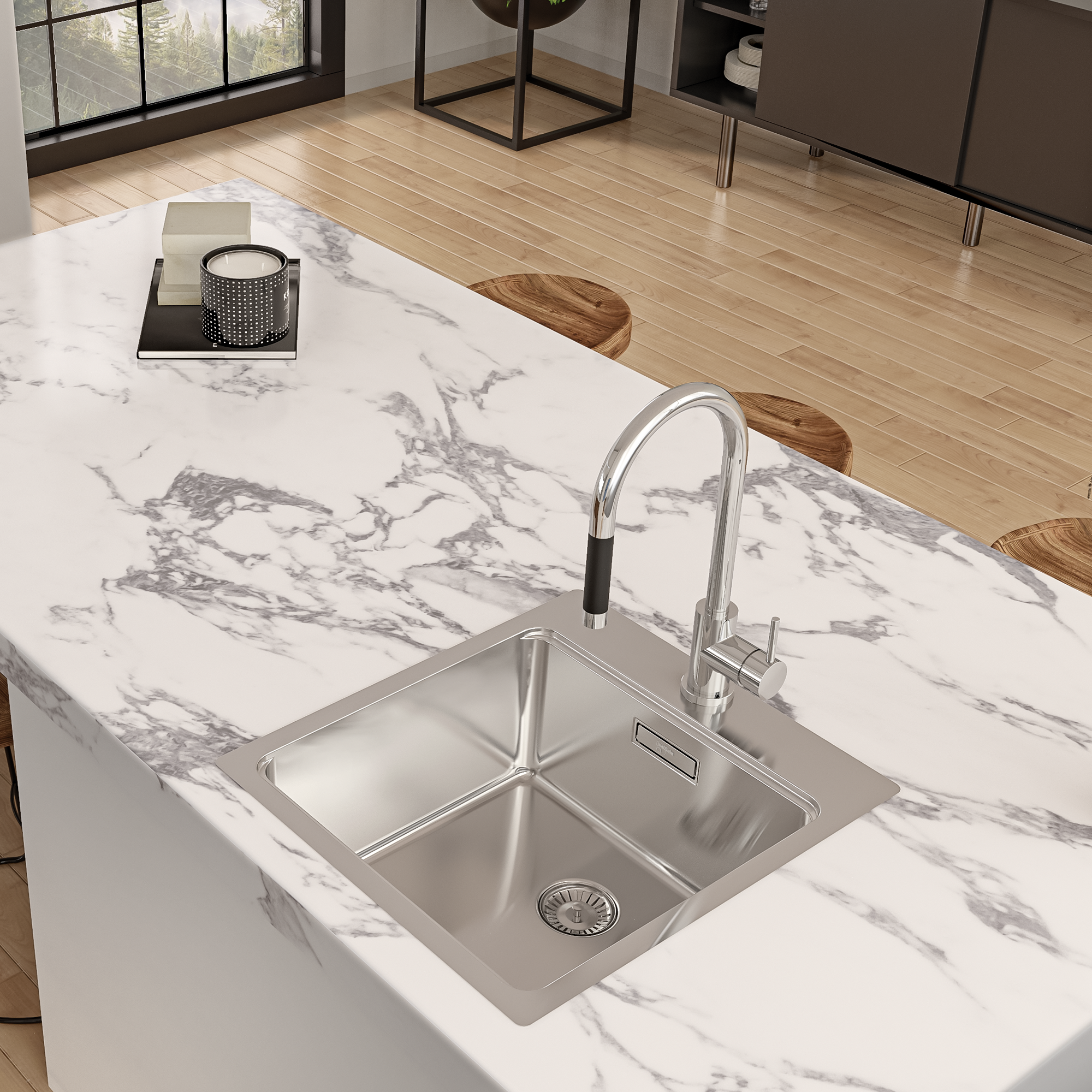 Fregadero 1 Seno sobre encimera Cascais 40 DELINIA - 2