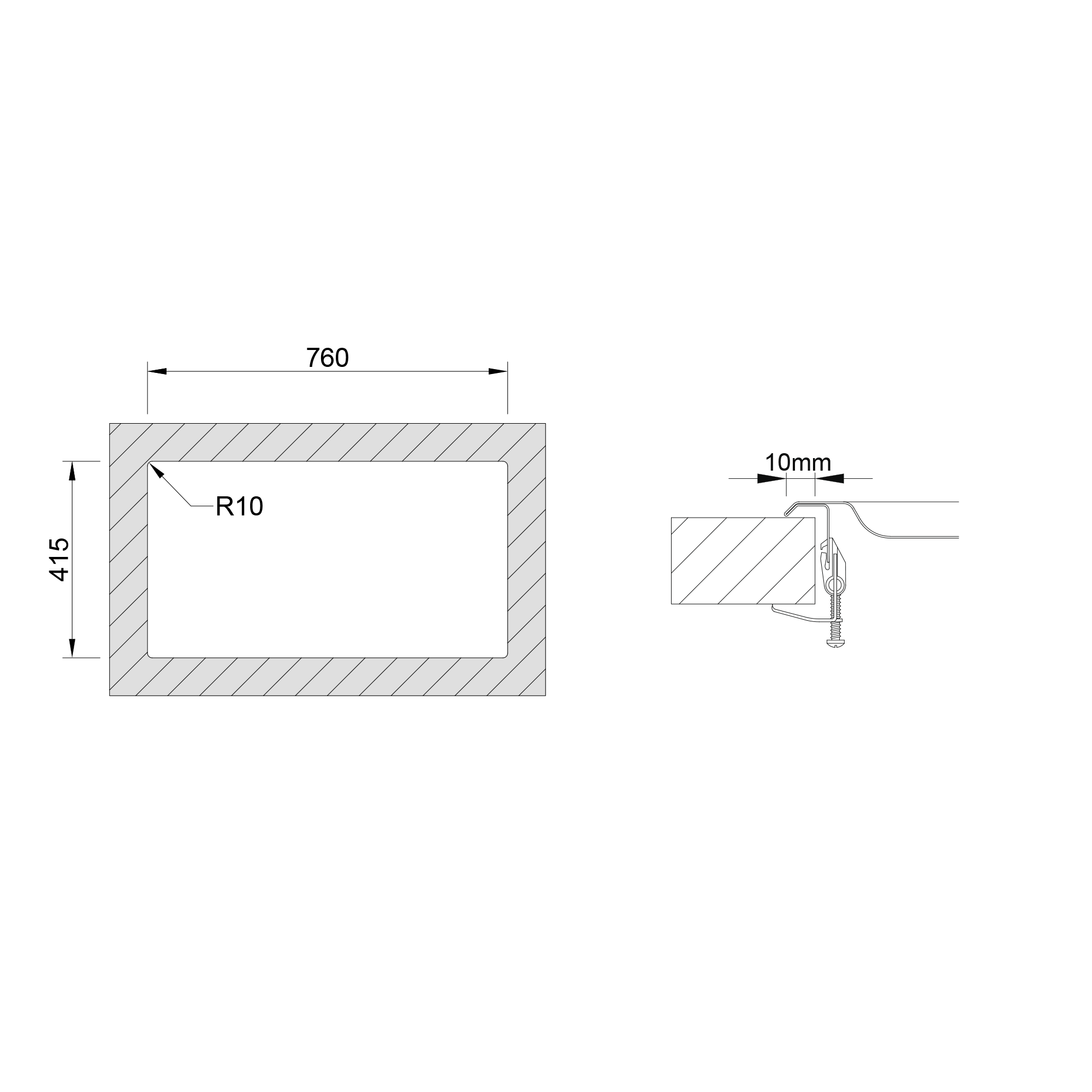 Fregadero cocina Delinia Elite sobre encimera 1 seno + escurridor 43.5x78 cm acero inox mueble a partir de 45 cm - 4