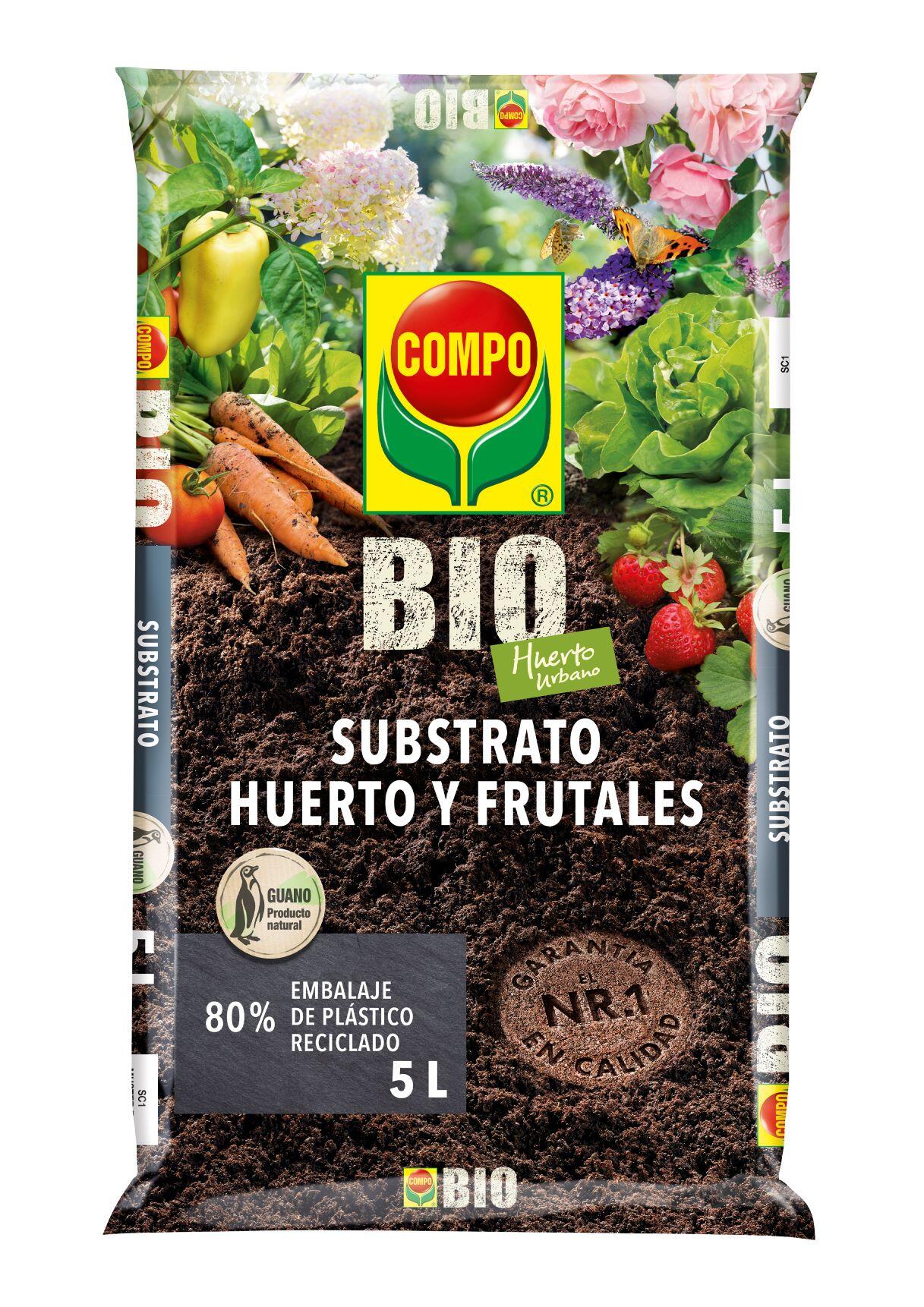 Sustrato para huerto urbano y frutales COMPO uso ecológico 5L - 3