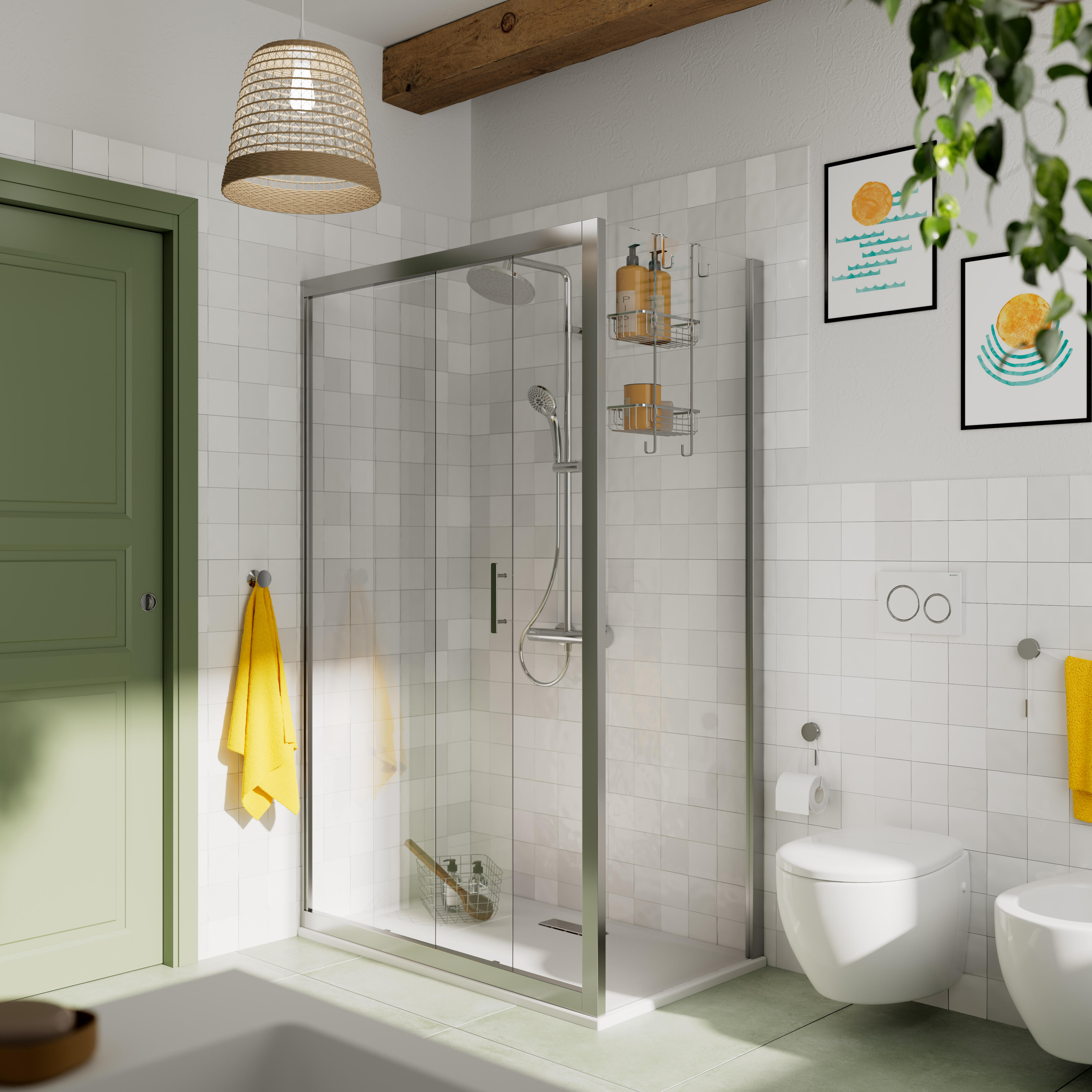 Porta doccia scorrevole Verve, L 115-120 cm x H 190 cm x SP 6 mm, profilo cromo - 2