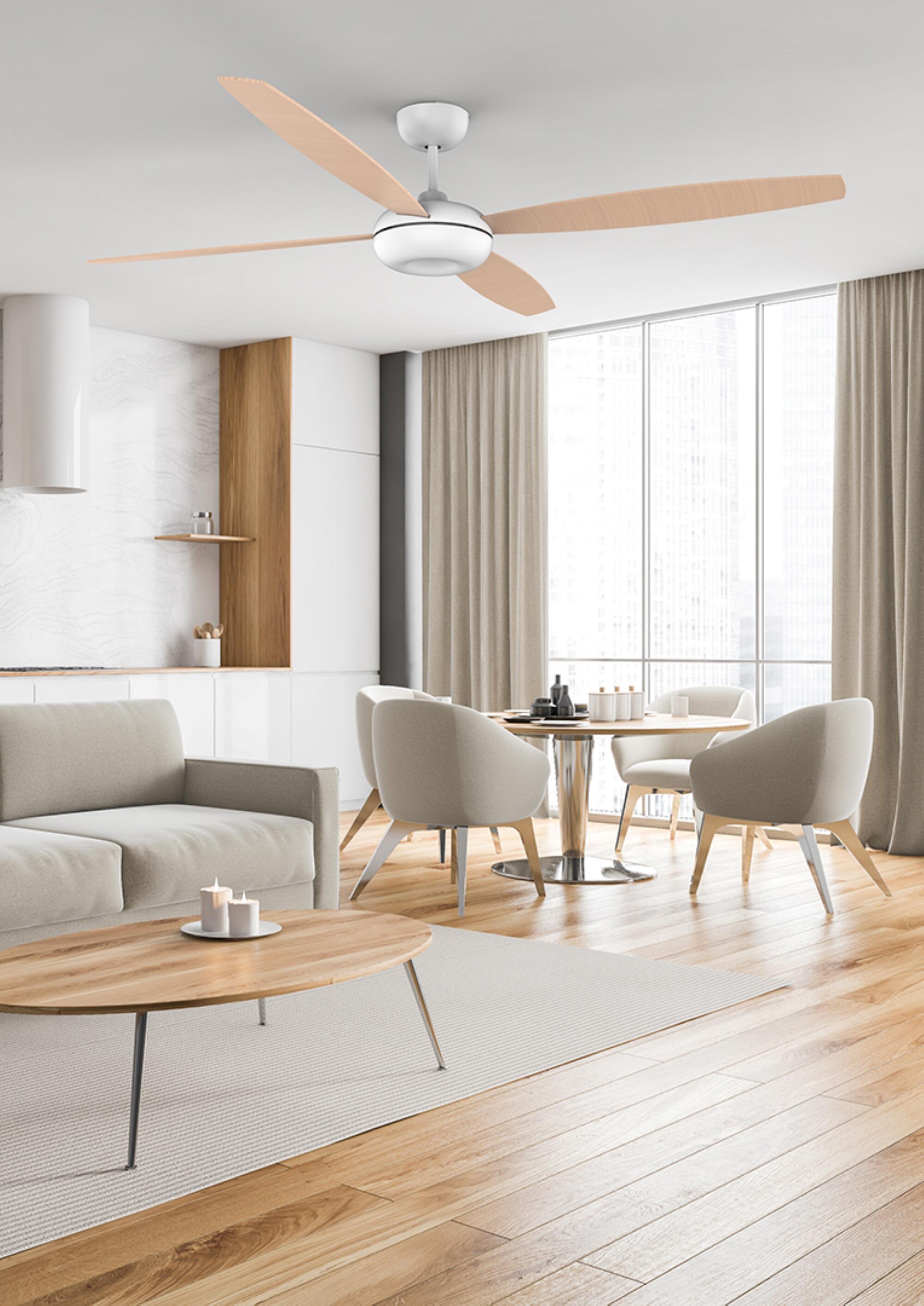 Ventilador de techo sin luz motor DC Kudari blanco 165,7 cm - 4