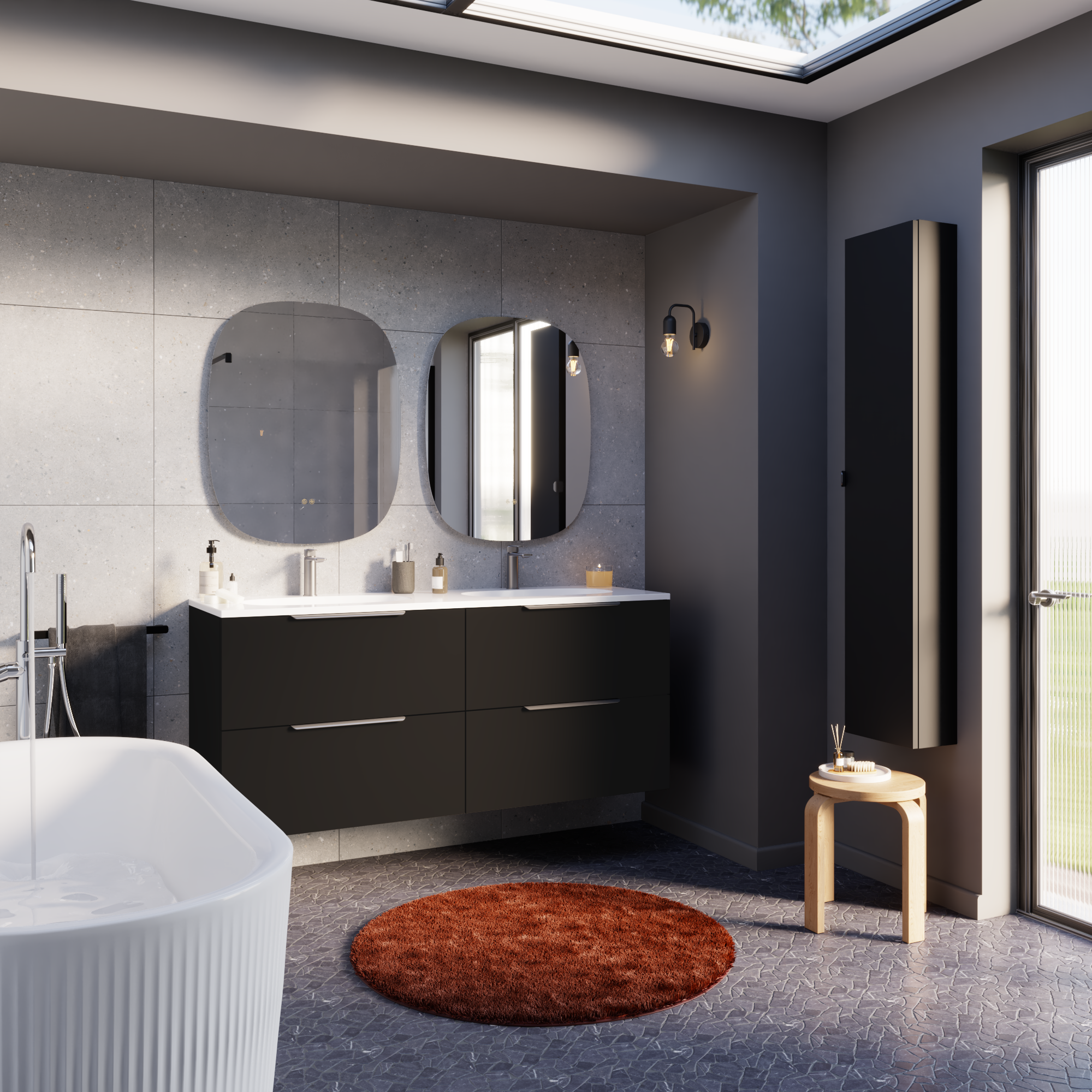 Miroir lumineux ovale l.65 x H.80 cm Modern, anti-buée, variateur intensité - 4