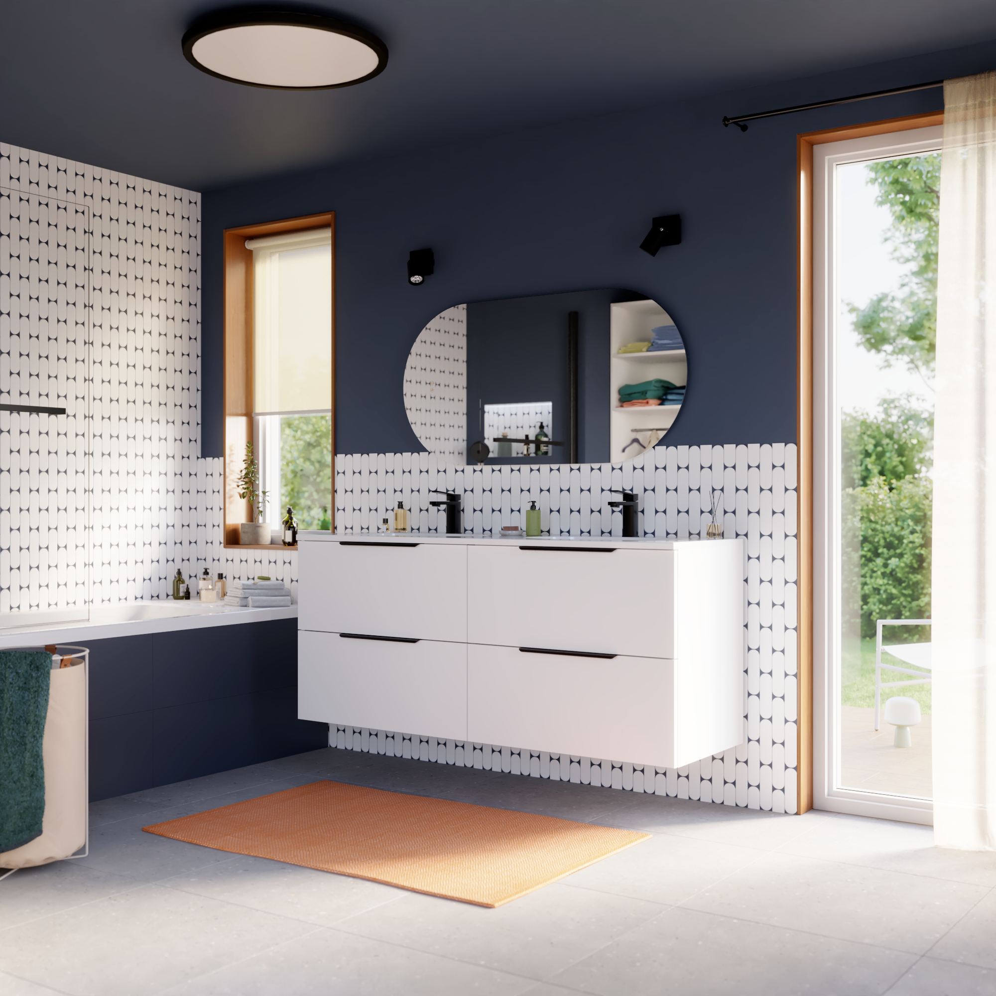 Miroir lumineux ovale l.120 x H.60 cm Modern, anti-buée, variateur intensité - 4