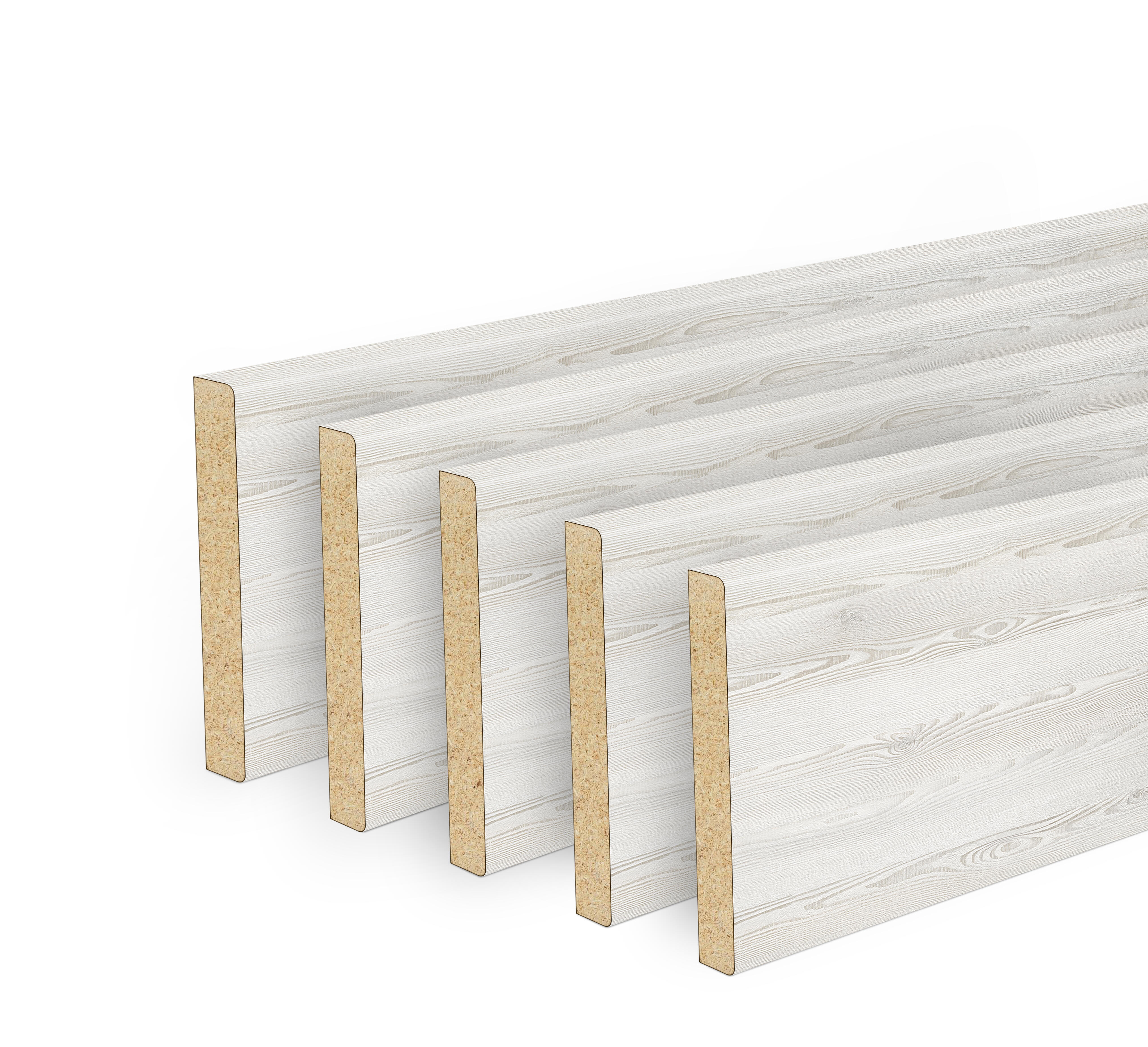 Kit de 5 tapetas de mdf canarias blanco 70 x 10 mm