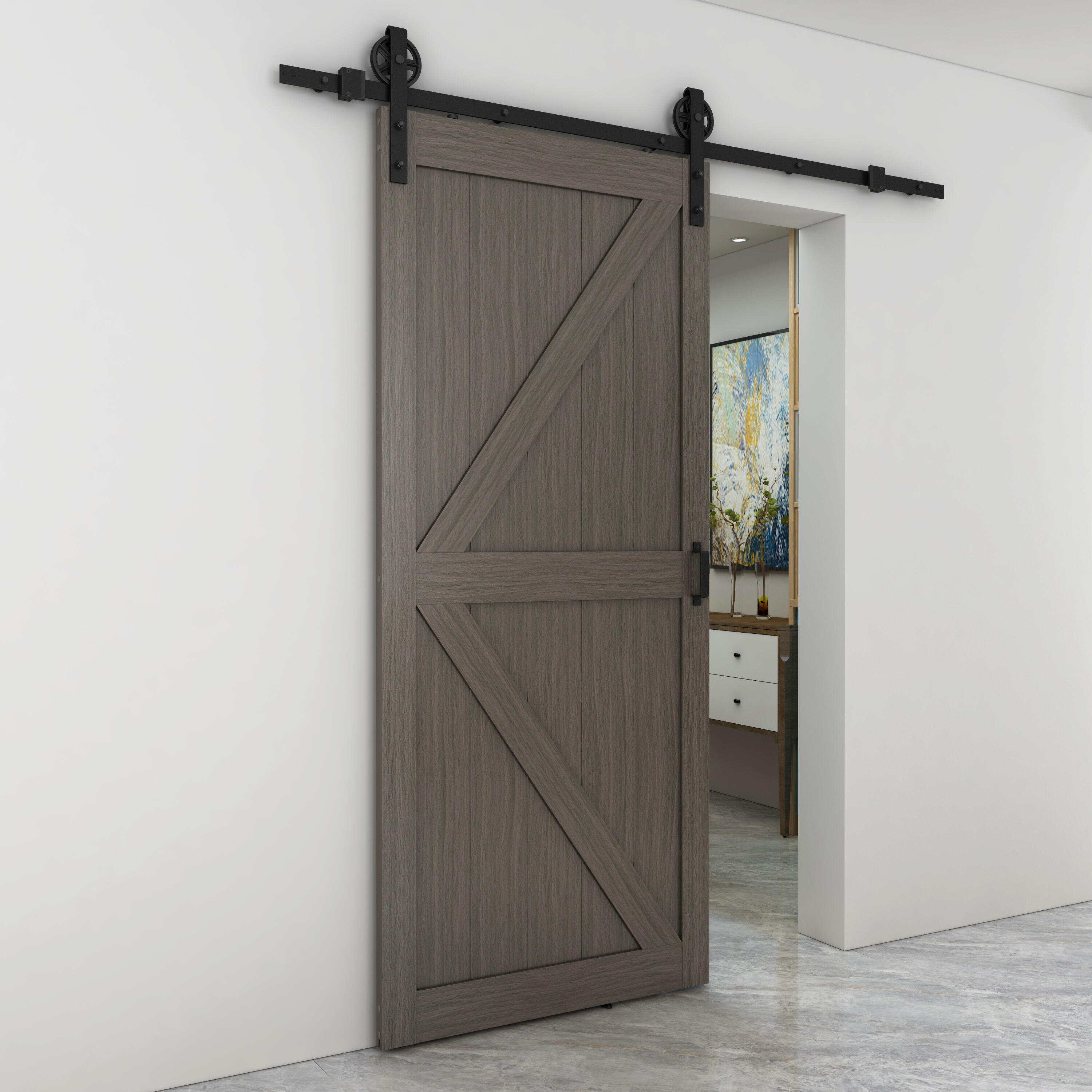 Anta per porta scorrevole Kentucky in mdf marrone L 96 x H 215 cm sp.35 mm reversibile - 2