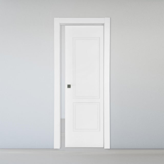 Porta interna scorrevole Twin in MDF colore bianco, L 80 x H 210 cm, apertura reversibile