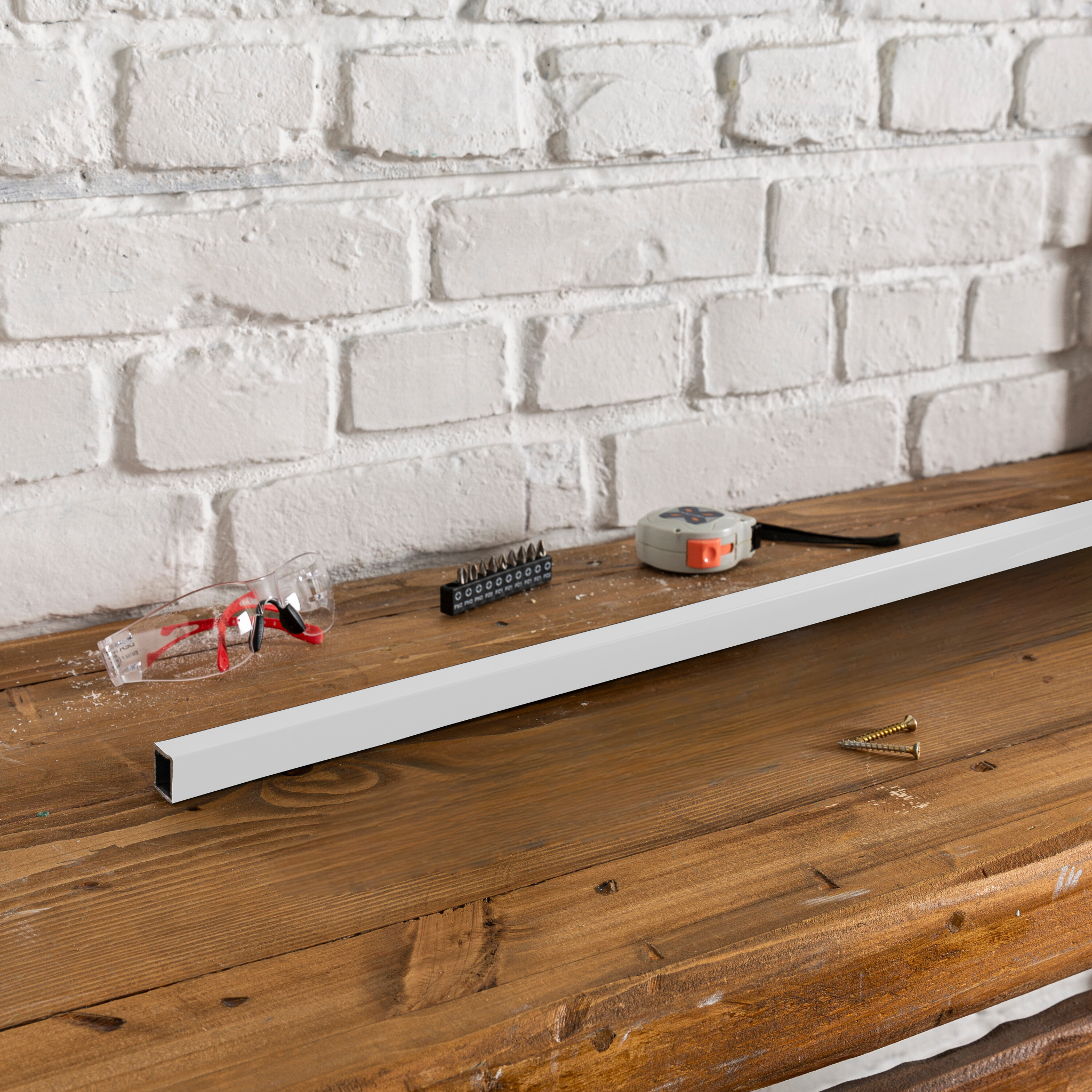 Perfil forma rectangular de aluminio blanco STANDERS, Alt. 40 x An 20mm x L.2 m - 3