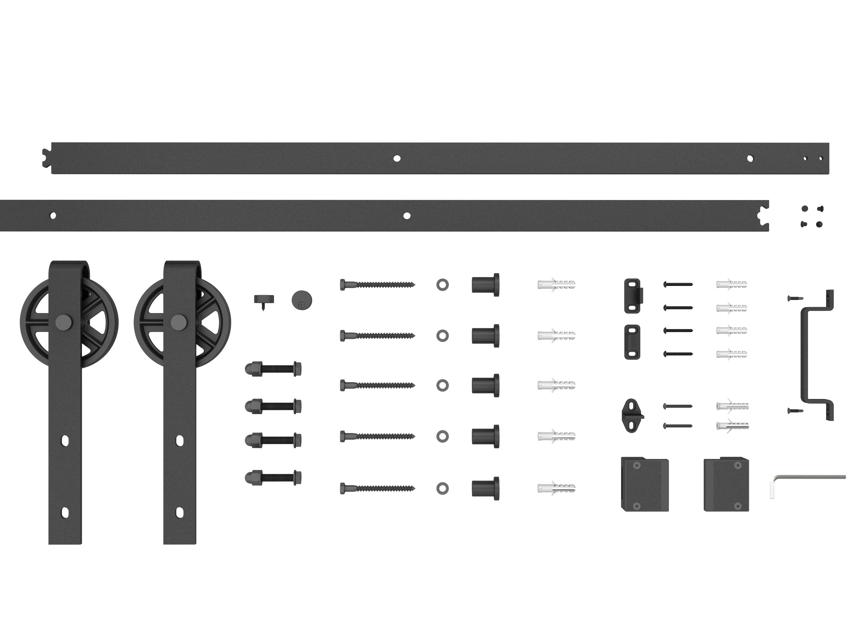 Sistema scorrevole Rodeo nero per anta in metallo, L 2 m - 2