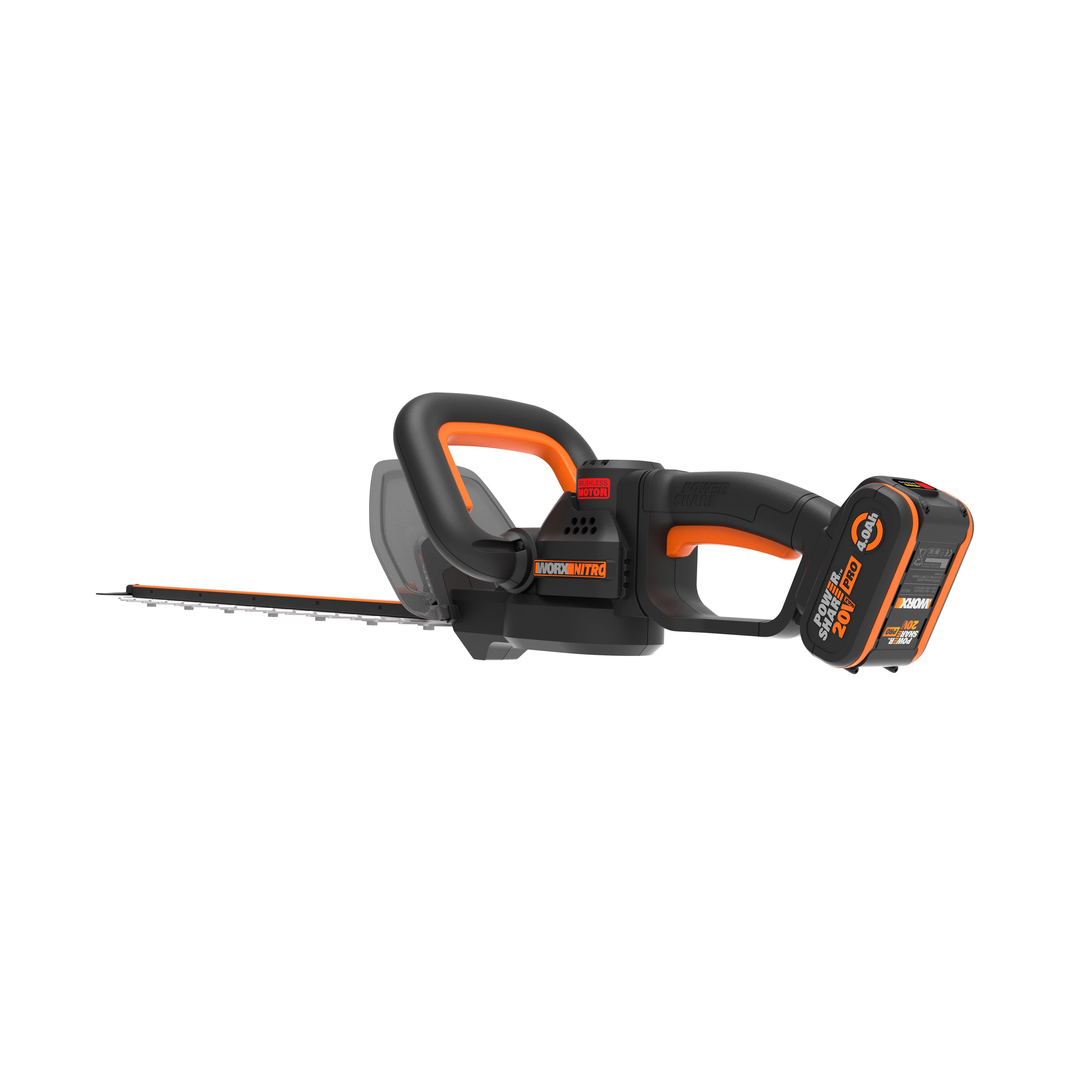 Cortasetos de batería worx nitro 20v 4ah 57 cm longitud de cuchilla