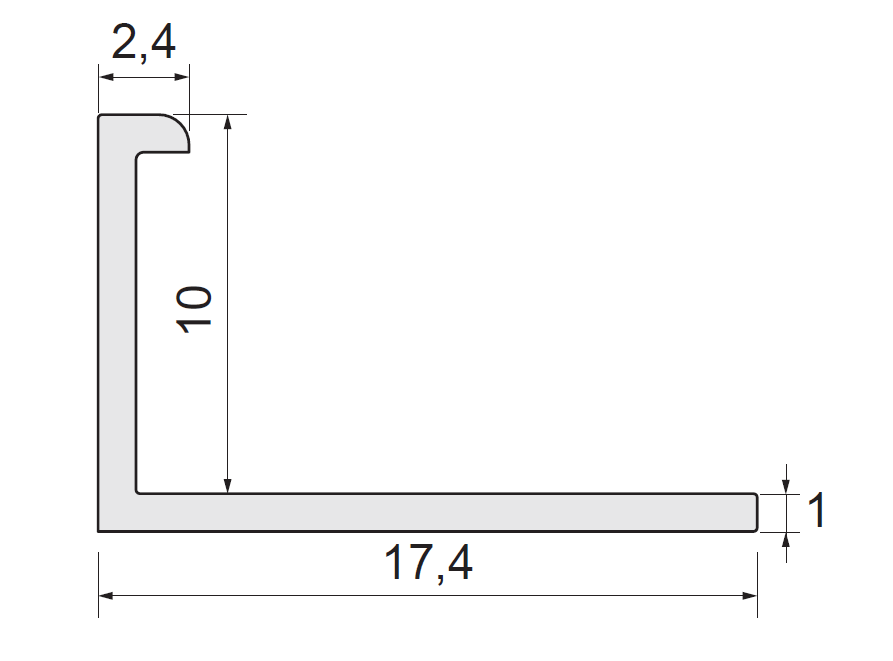 Perfil cerâmico ângulo reto para exterior alumínio branco 10mmx2.5m - 4