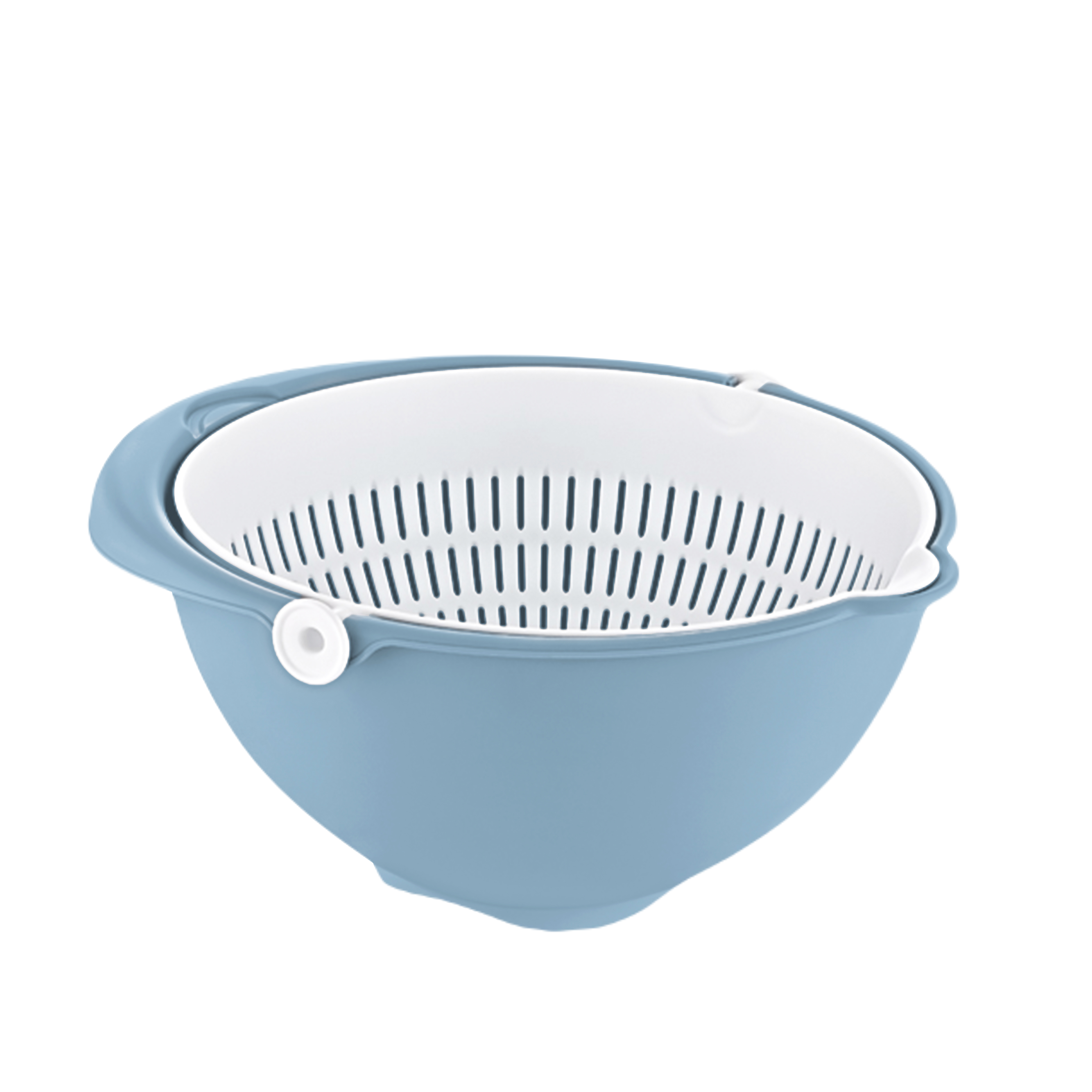 Miska z cedzakiem 2w1 niebieska Keeeper