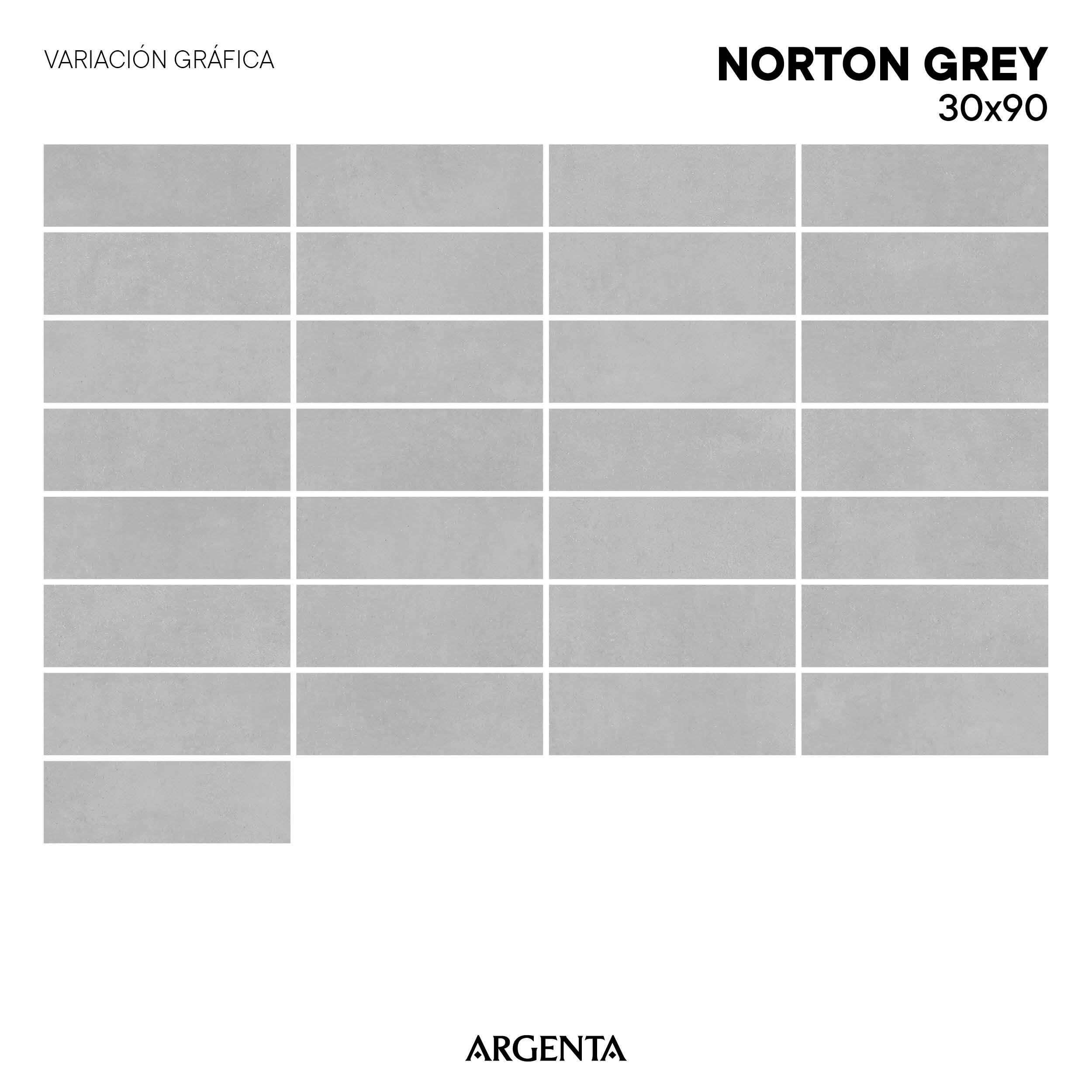 Azulejo cerámico Norton efecto piedra gris 30x90 cm - 6