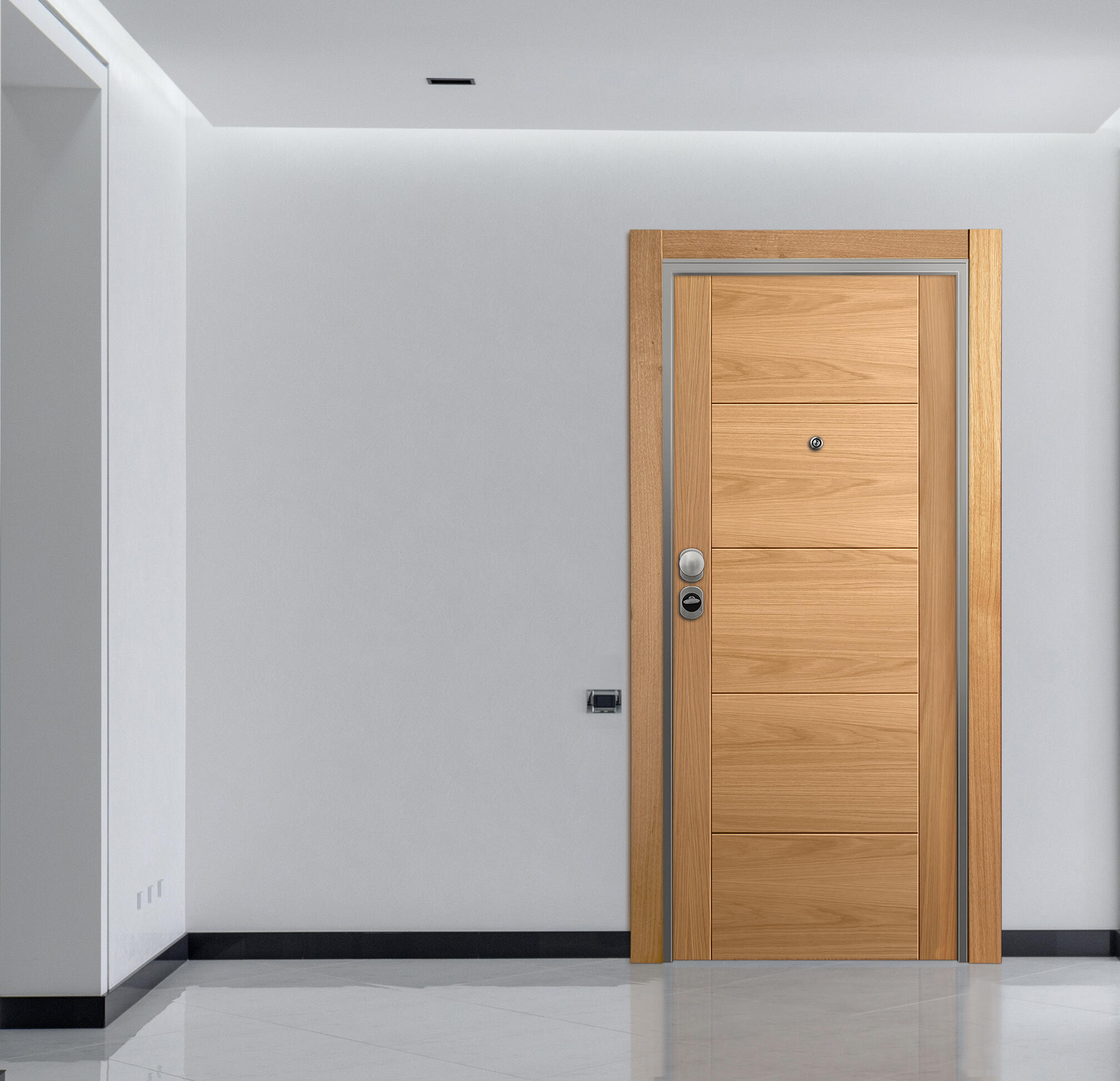 Puerta entrada acorazada omega noruega roble/noruega roble derecha 206x92cm