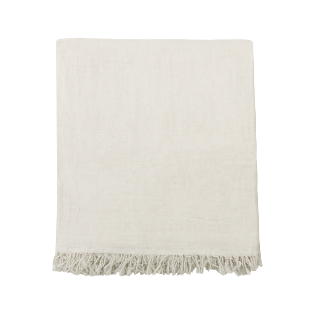 Pled z frędzlami Ninon beżowa 130 x cm 170 cm Inspire