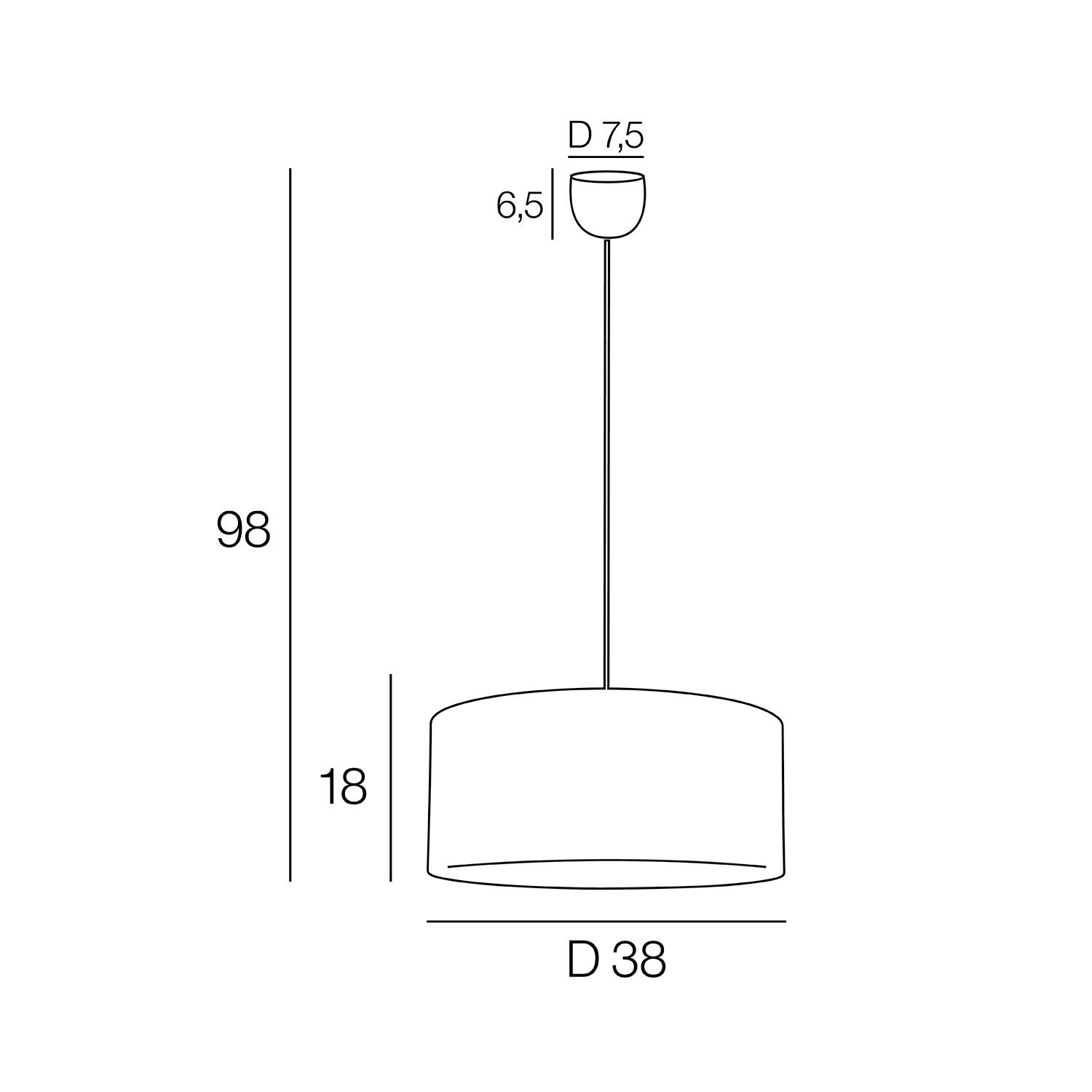 Suspension Cylindre coton, grège, Diam.38 cm, E27 - 6