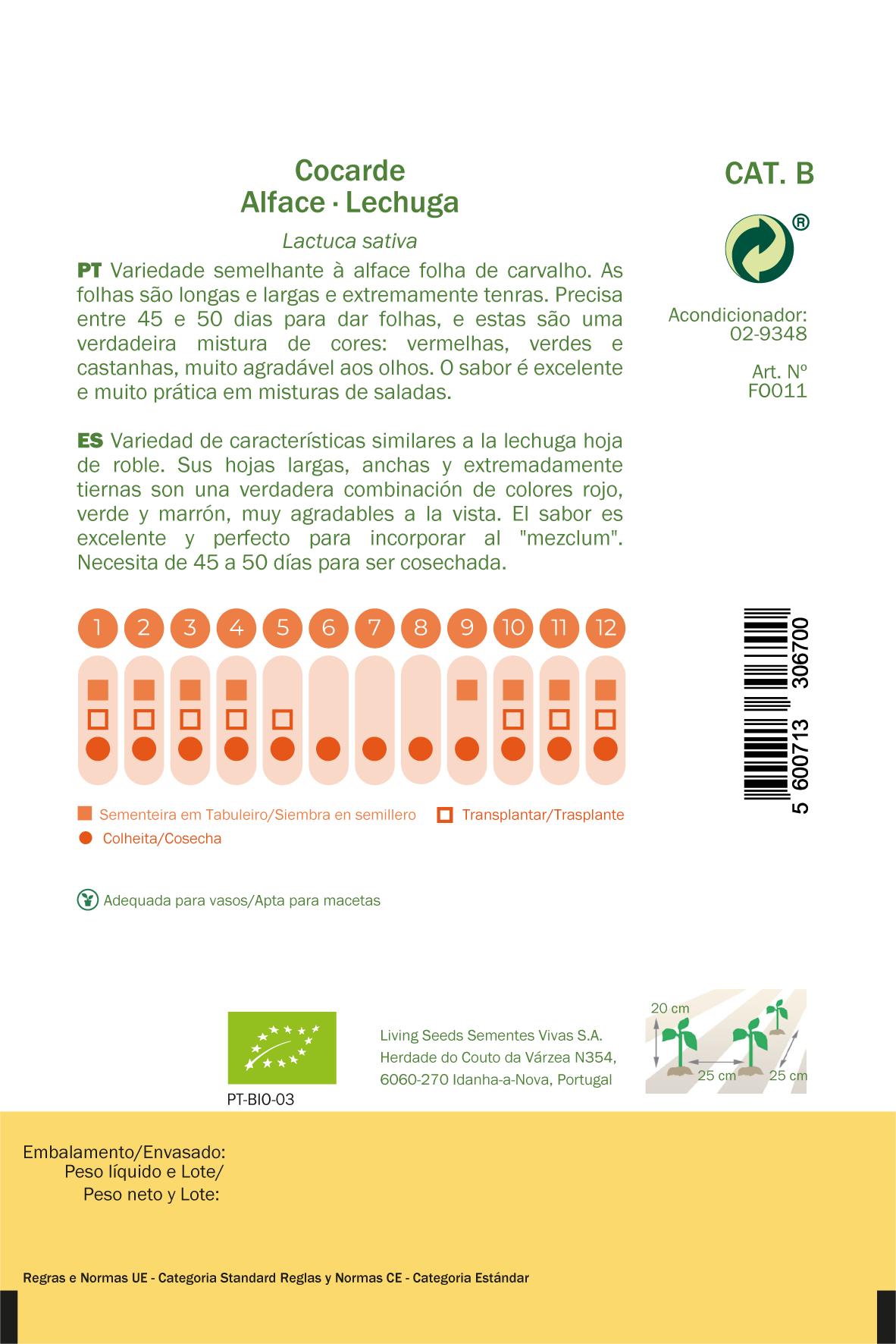 Semilla de lechuga cocarde bio