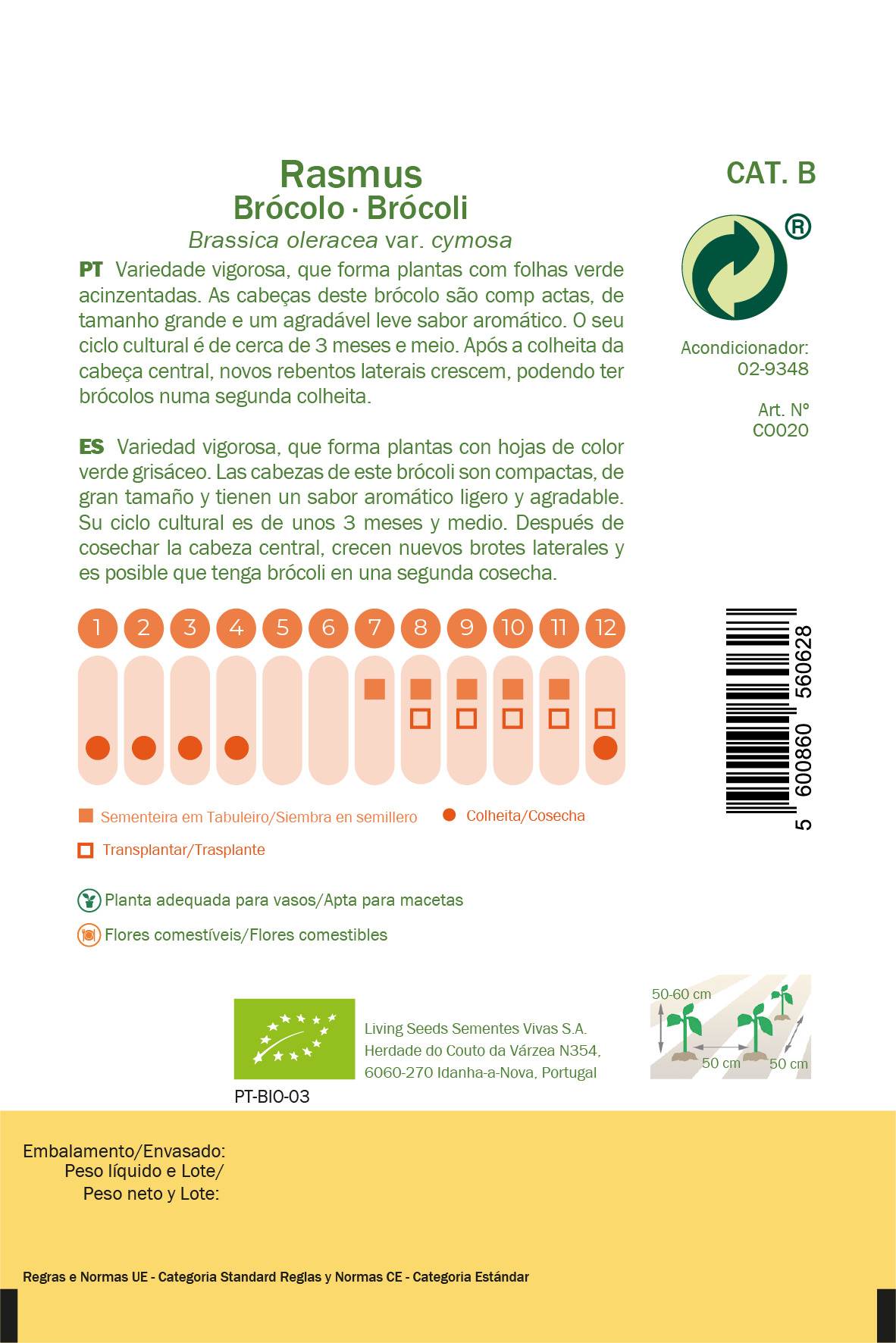 Semilla de brocoli rasmus bio