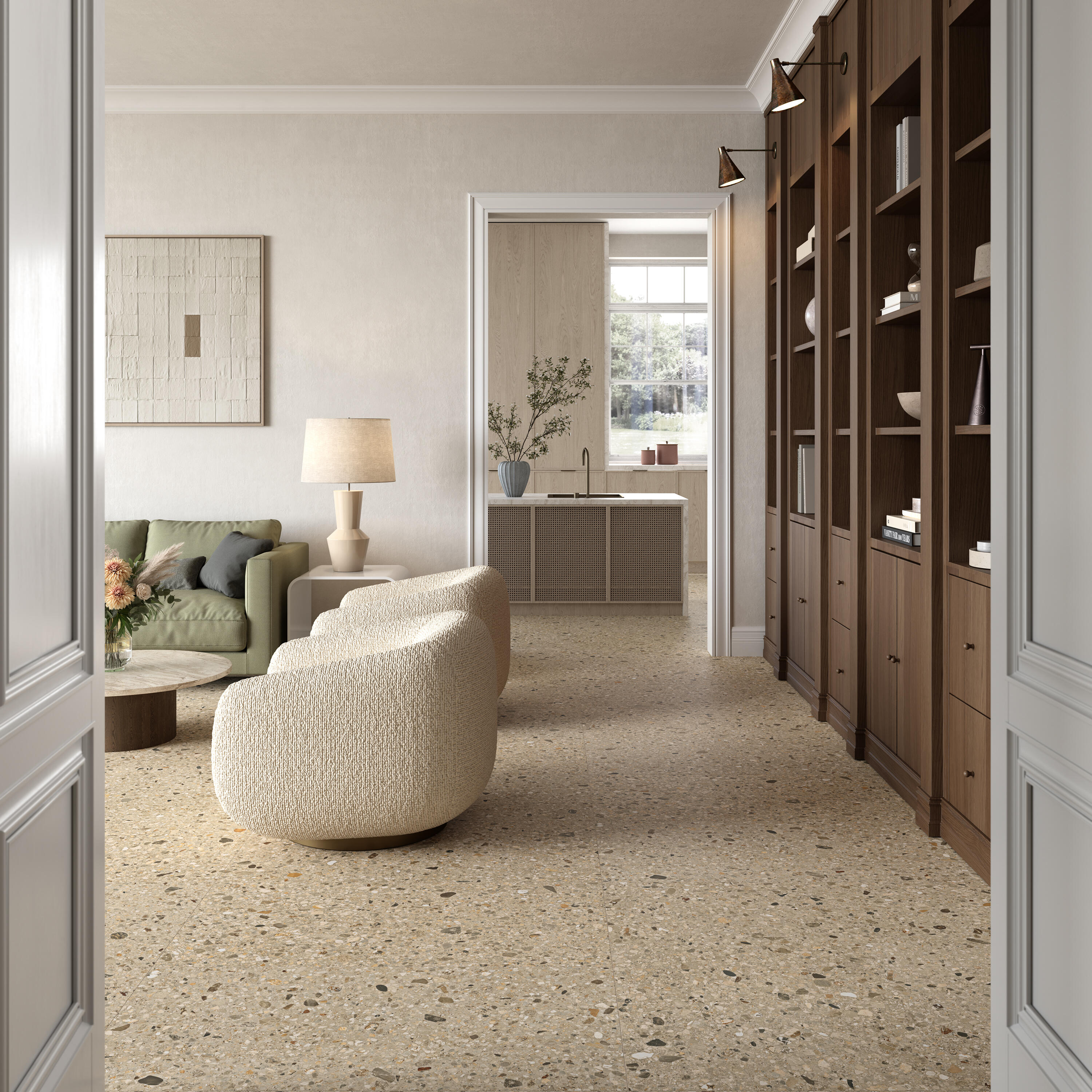 Piastrella da pavimento e rivestimento interno in gres porcellanato 60 x 120 cm rettificato beige opaco Essentiel R10 traffico intenso (pei 4/5) Sp. 8.5 mm 1.44 mq - 5