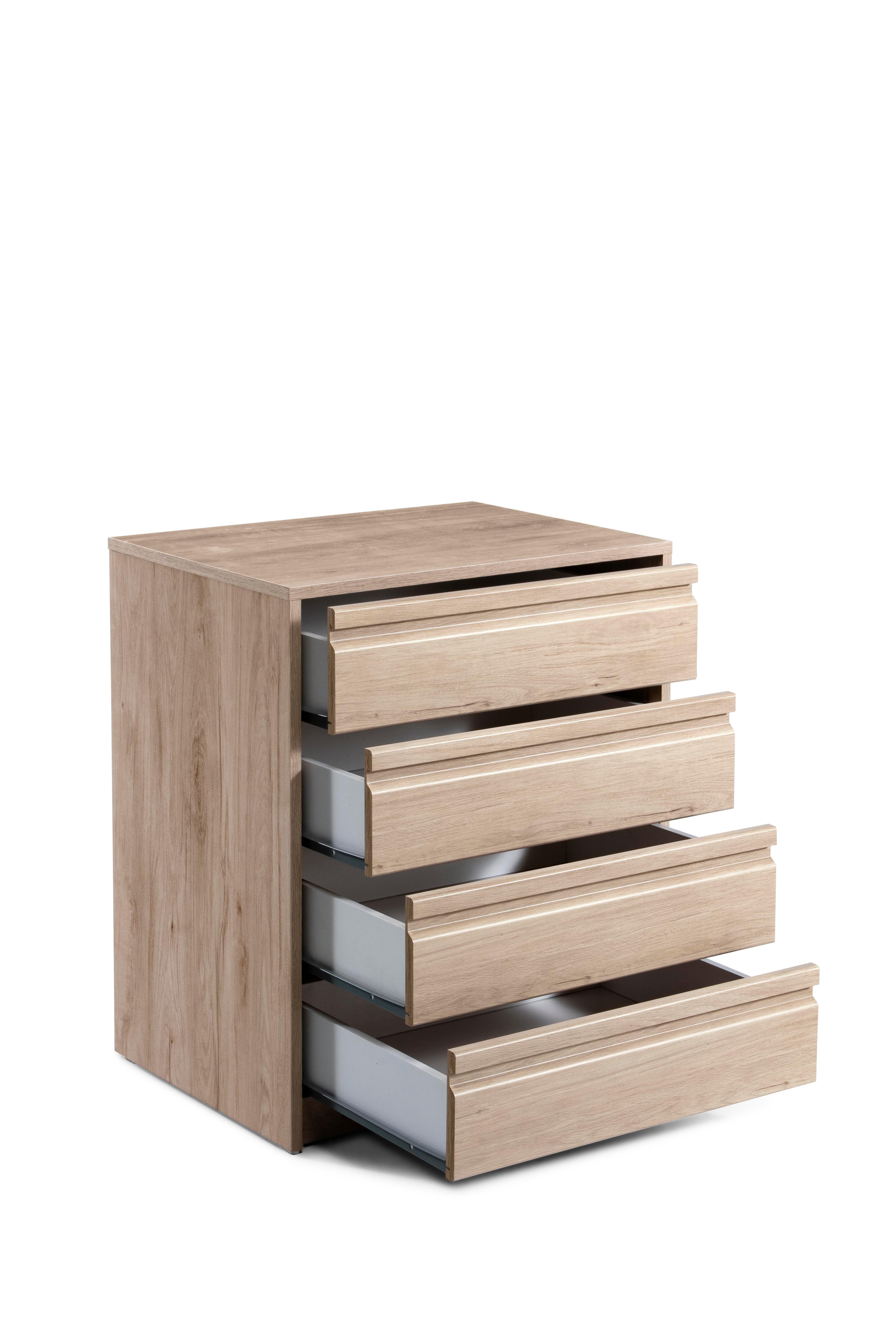 Cajonera montada One con 4 cajones de 50x72x45 cm roble - 3