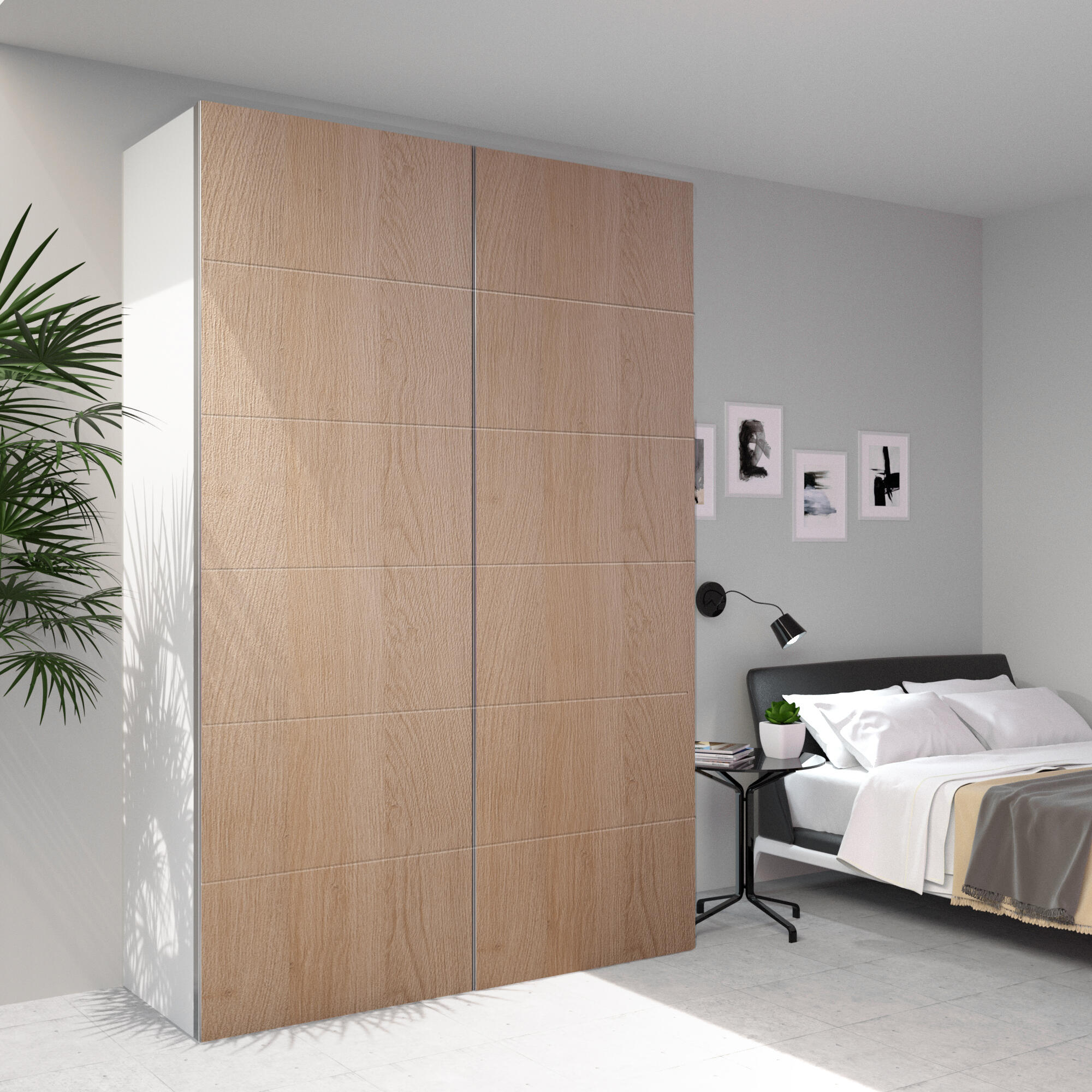 Porta roupeiro Spaceo Evo'M 60.5x230.4cm castanho - 2