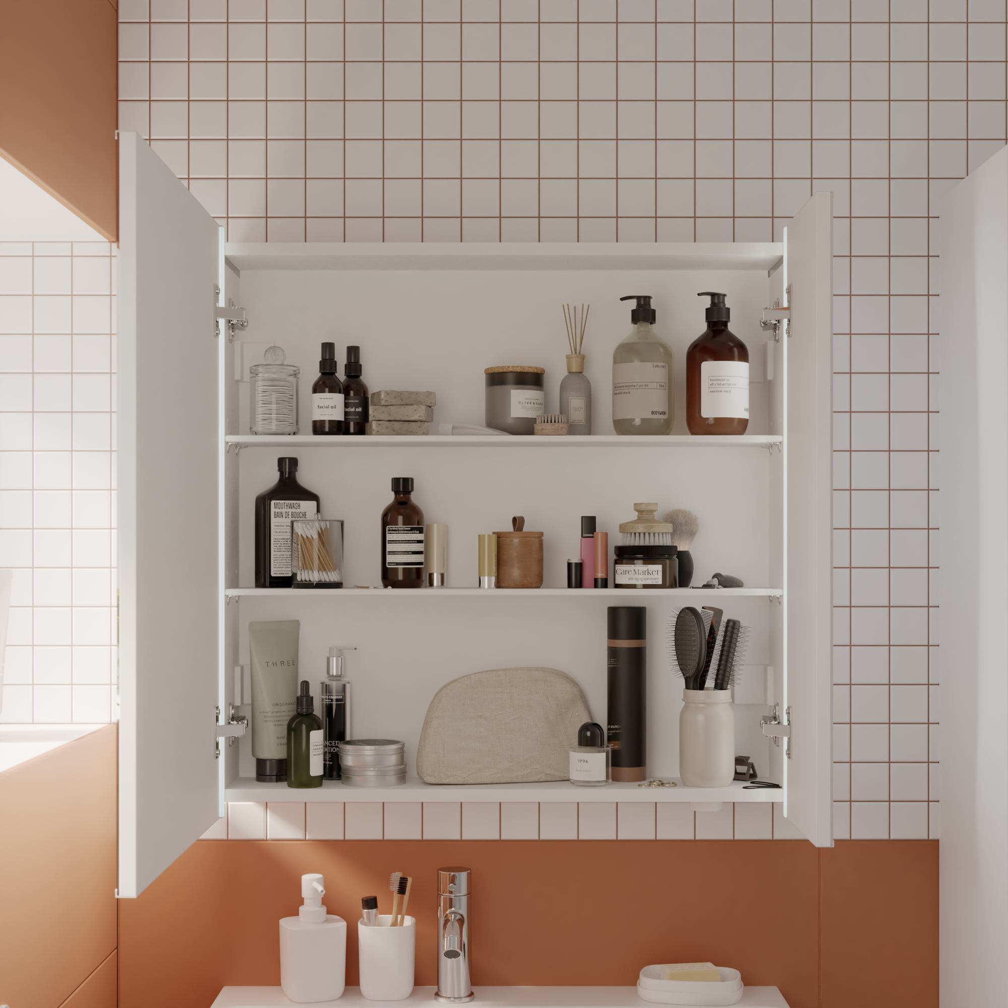 interieur armoire de toilette lumineuse easy sensea - 1