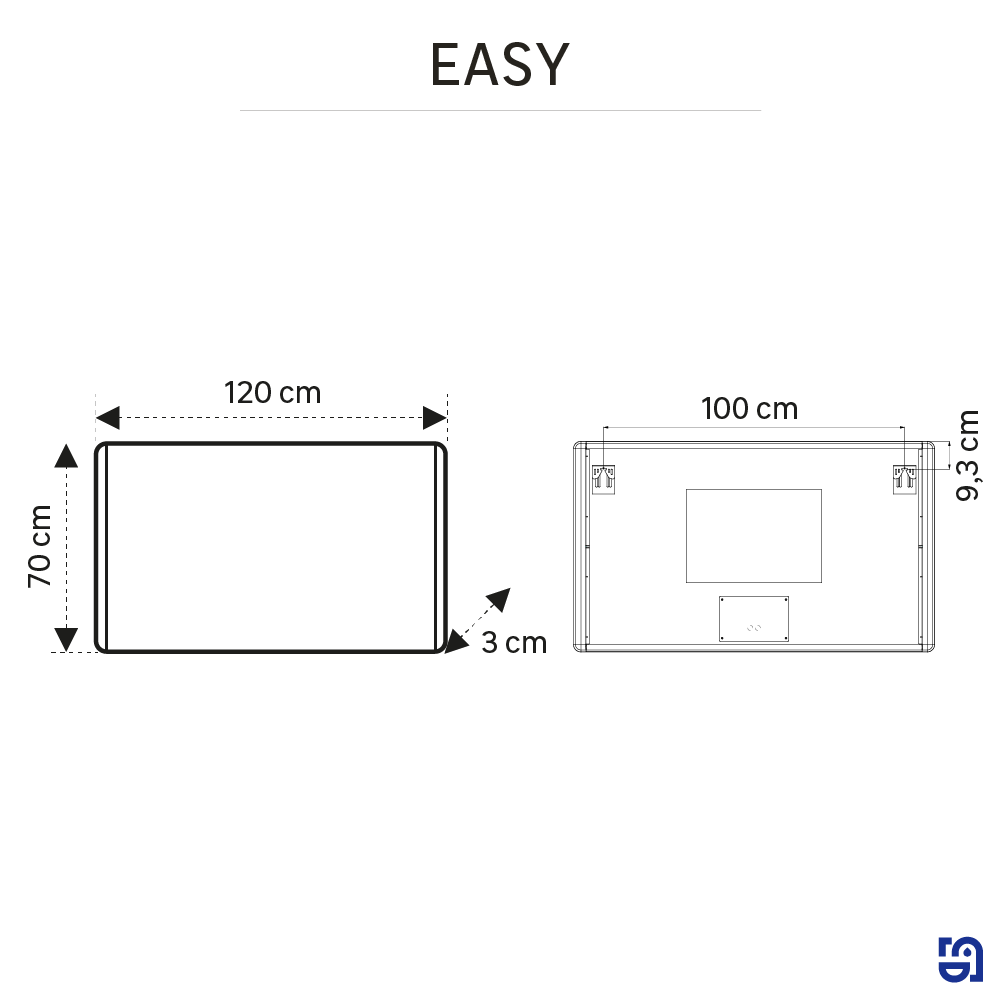 Miroir lumineux antibué rectangulaire l.120 x H.70 cm Easy - 9