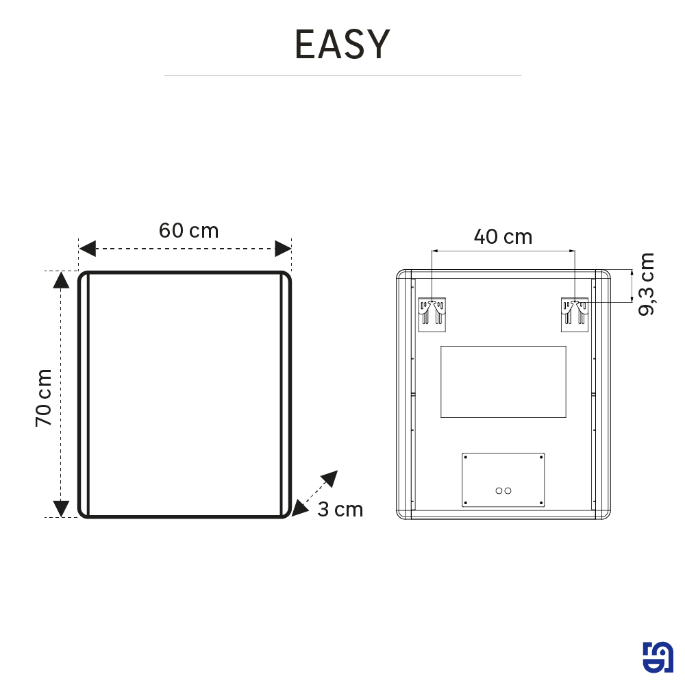 Espejo de baño con luz LED maquillaje, funcional, con antivaho, táctil, 60x70cm - 3