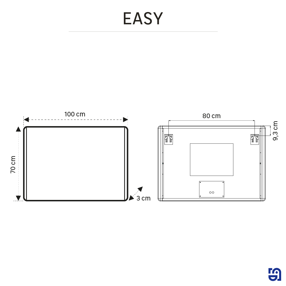 Espelho com iluminação led 100x70 cm Sensea Easy - 8