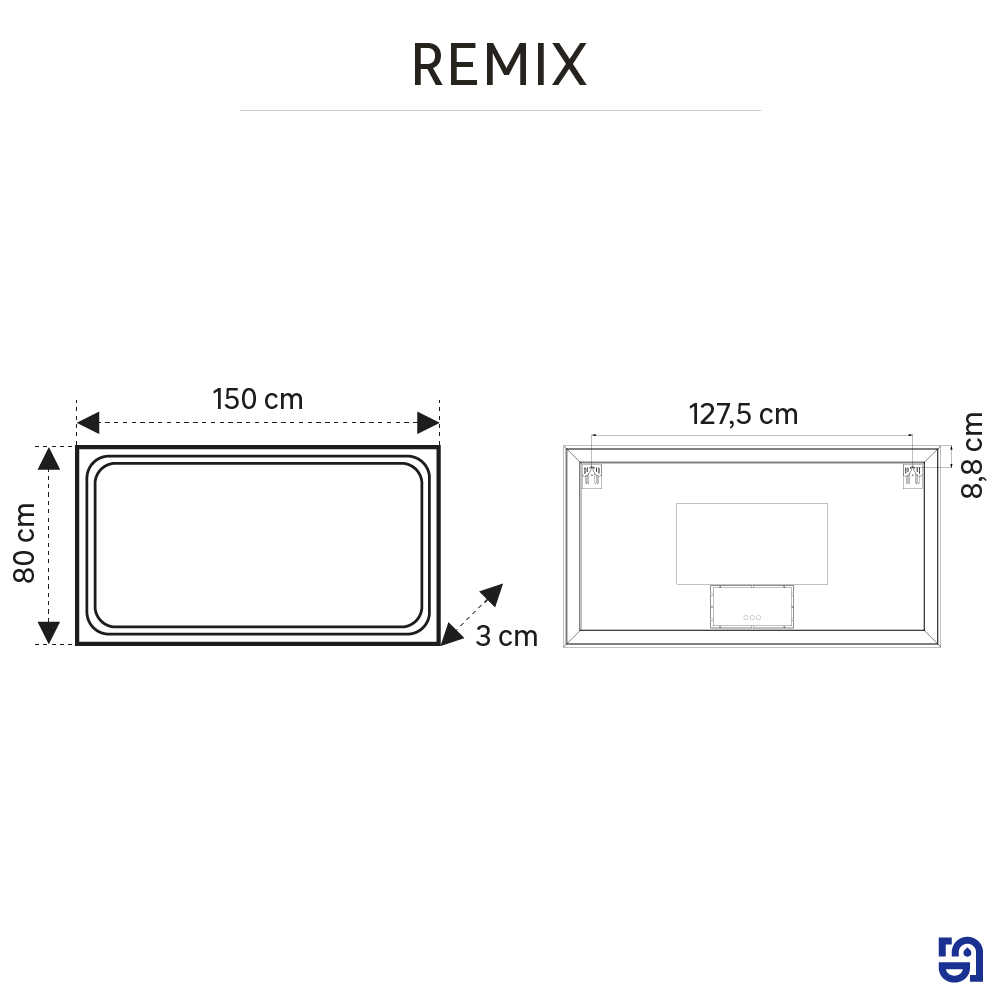 Espelho com iluminação 150x80 cm Sensea Remix - 7