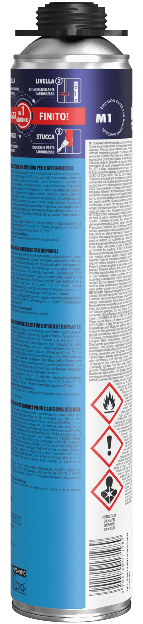 Schiuma adesiva TYTAN per cartongesso per fissare 840 ml - 4