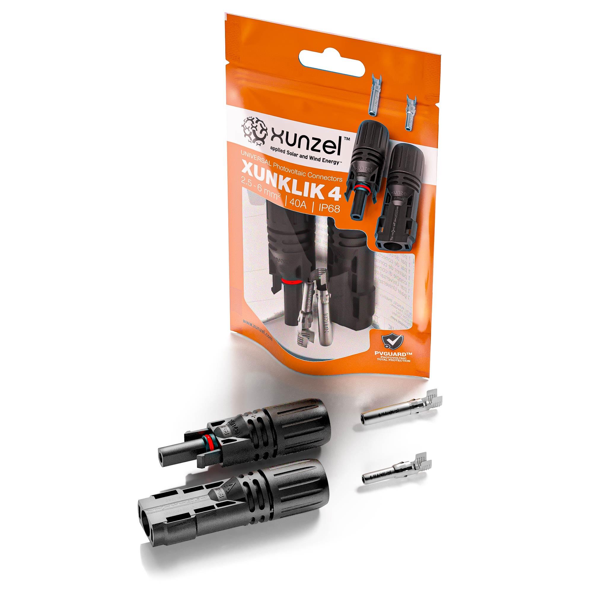 Conjunto Conector Solar XUNKLIK-4-XUNZEL M/F 2.5-6mm 40A - 2