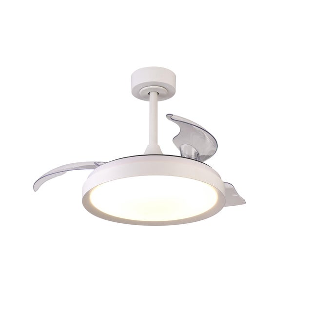 Ventilador de techo con luz silencioso DC 25W con mando ø91 cm Mistral Mini MANTRA blanco luz CCT 3 aspas retráctiles tipo lámpara| 6 velocidades| modo verano/invierno| brisa| recomendado para <13m²