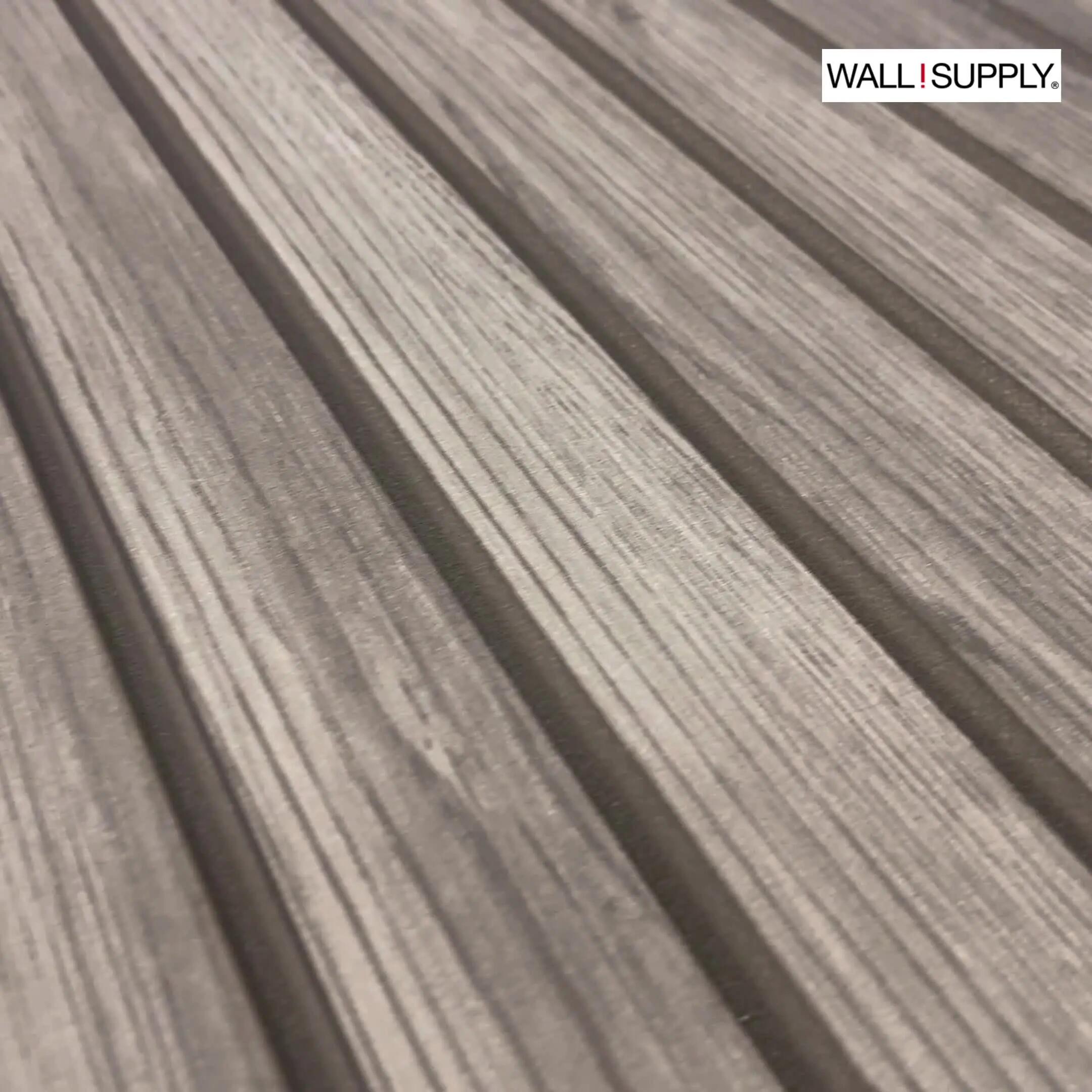 Revestimiento de pared palillería efecto 3D de poliestireno UltraLight Linari gris de 120x50cm - 3