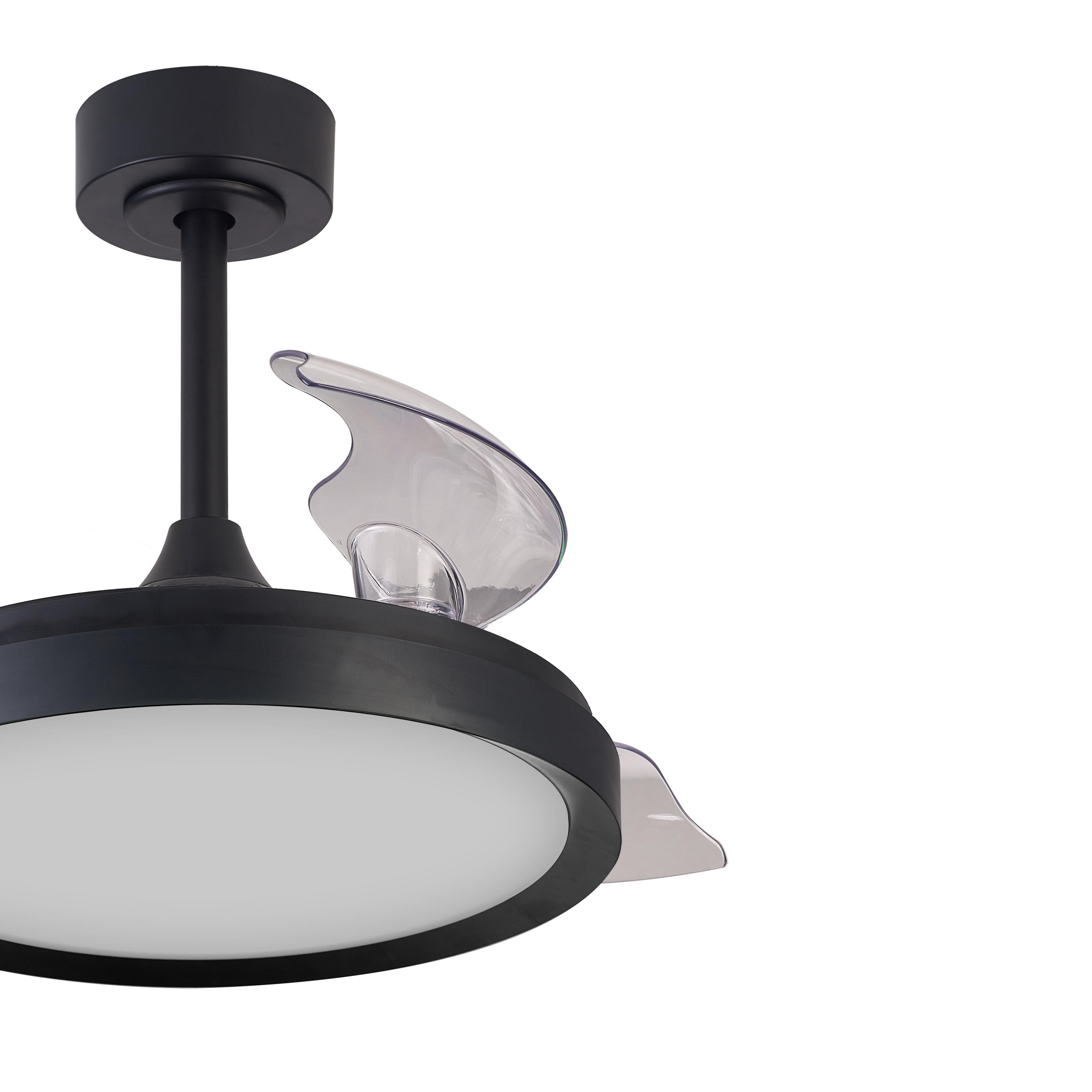 Ventilador de techo con luz silencioso DC 25W con mando ø91 cm Mistral Mini MANTRA negro luz CCT 3 aspas retráctiles tipo lámpara| 6 velocidades| modo verano/invierno| brisa| recomendado para <13m² - 12