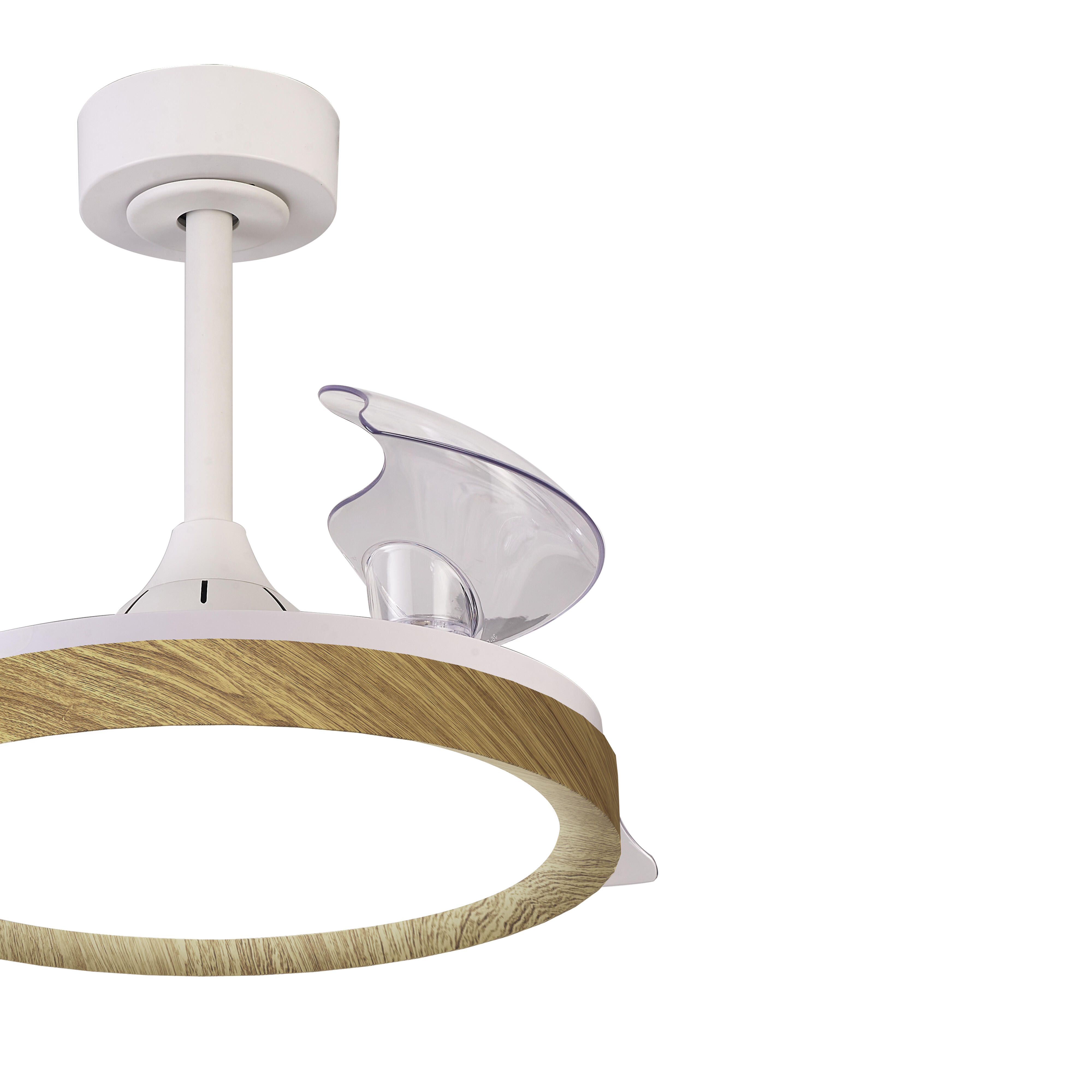 Ventilador de techo con luz silencioso DC 25W con mando ø91 cm Mistral Mini MANTRA marrón y blanco luz CCT 3 aspas retráctiles tipo lámpara| 6 velocidades| modo verano/invierno| brisa| recomendado para <13m² - 12