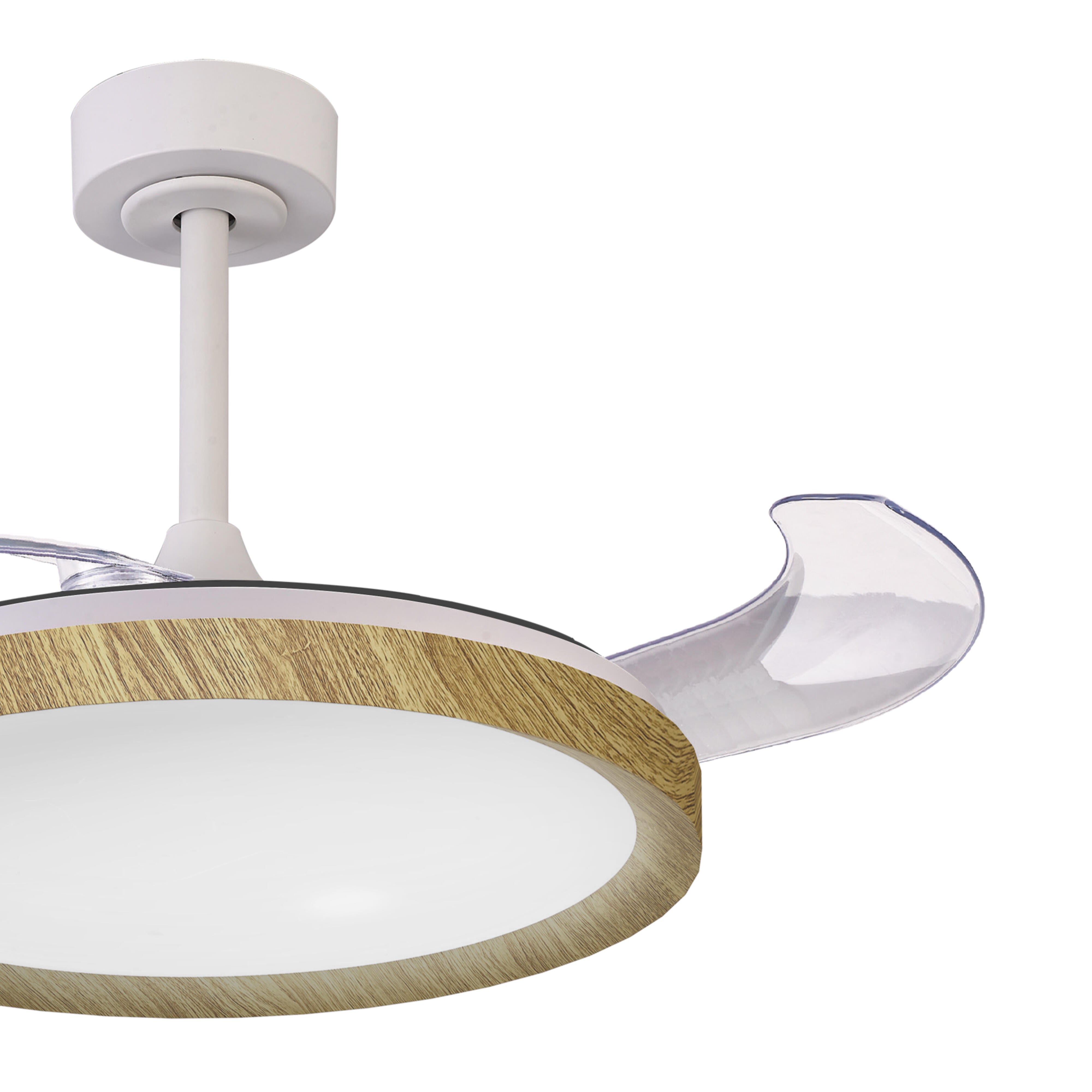 Ventilador de techo con luz silencioso DC 28W con mando ø106 cm Mistral MANTRA marrón y blanco luz CCT 3 aspas retráctiles tipo lámpara| 6 velocidades| modo verano/invierno| brisa| recomendado de 13 a 20m² - 12