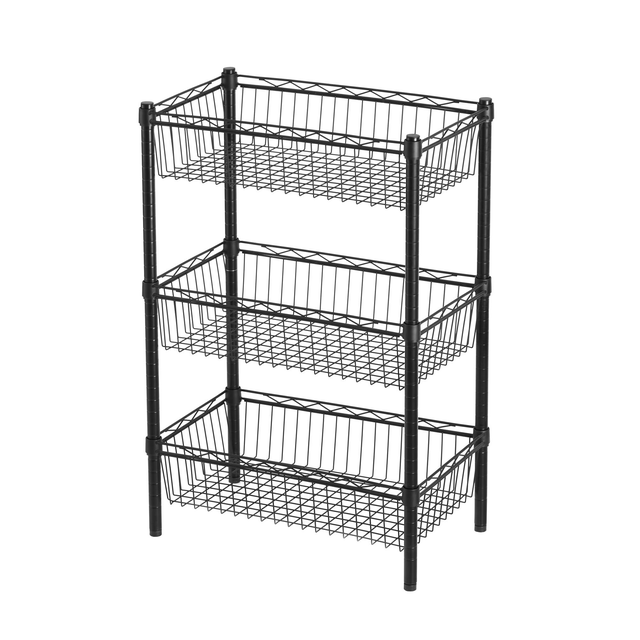 Scaffale in kit SPACEO Alexis 3 ripiani L 60 x P 35 x H 90 cm in acciaio nero, portata per ripiano 50 kg