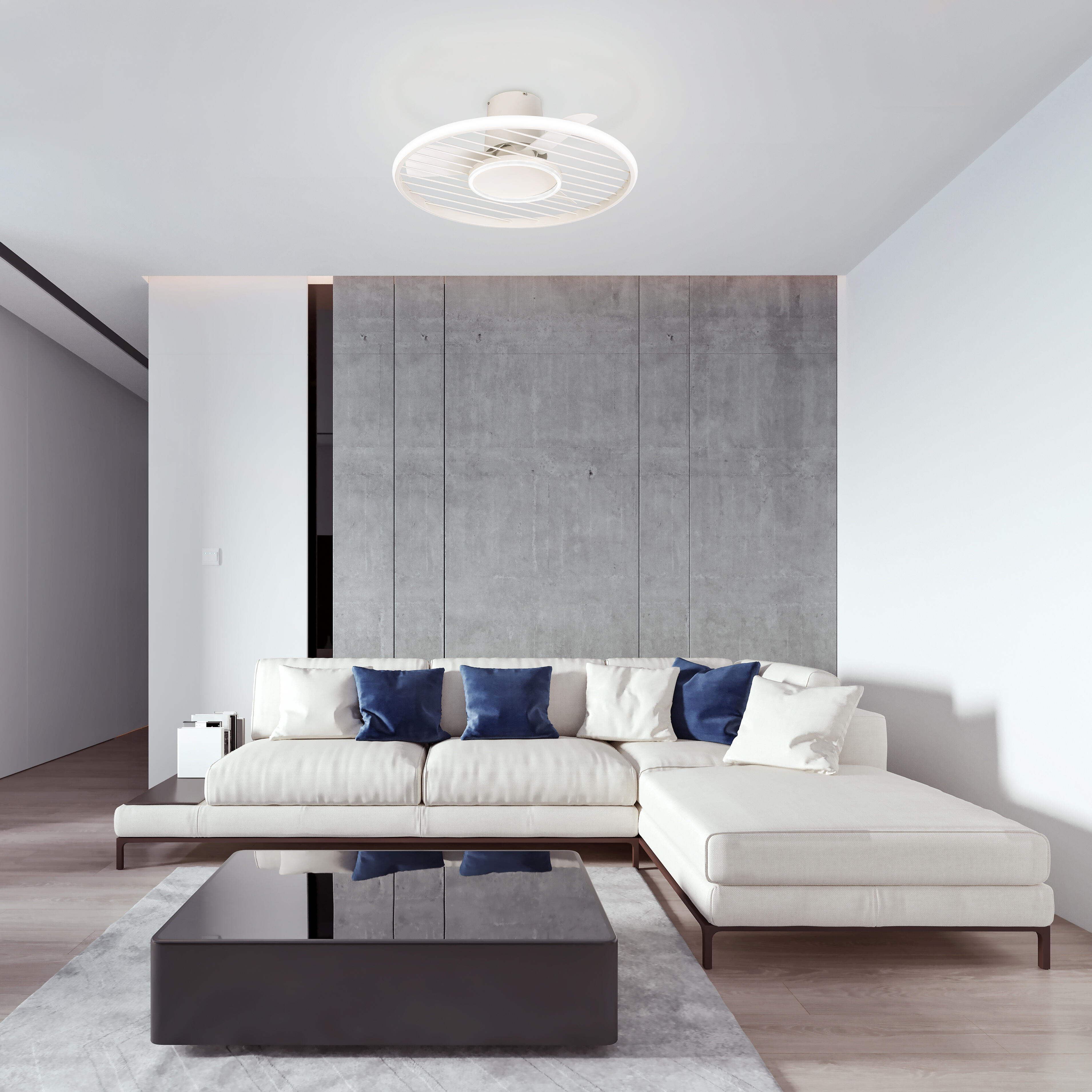 Ventilador de techo con luz sin aspas silencioso DC Mantra Soho blanco 66 cm - 4