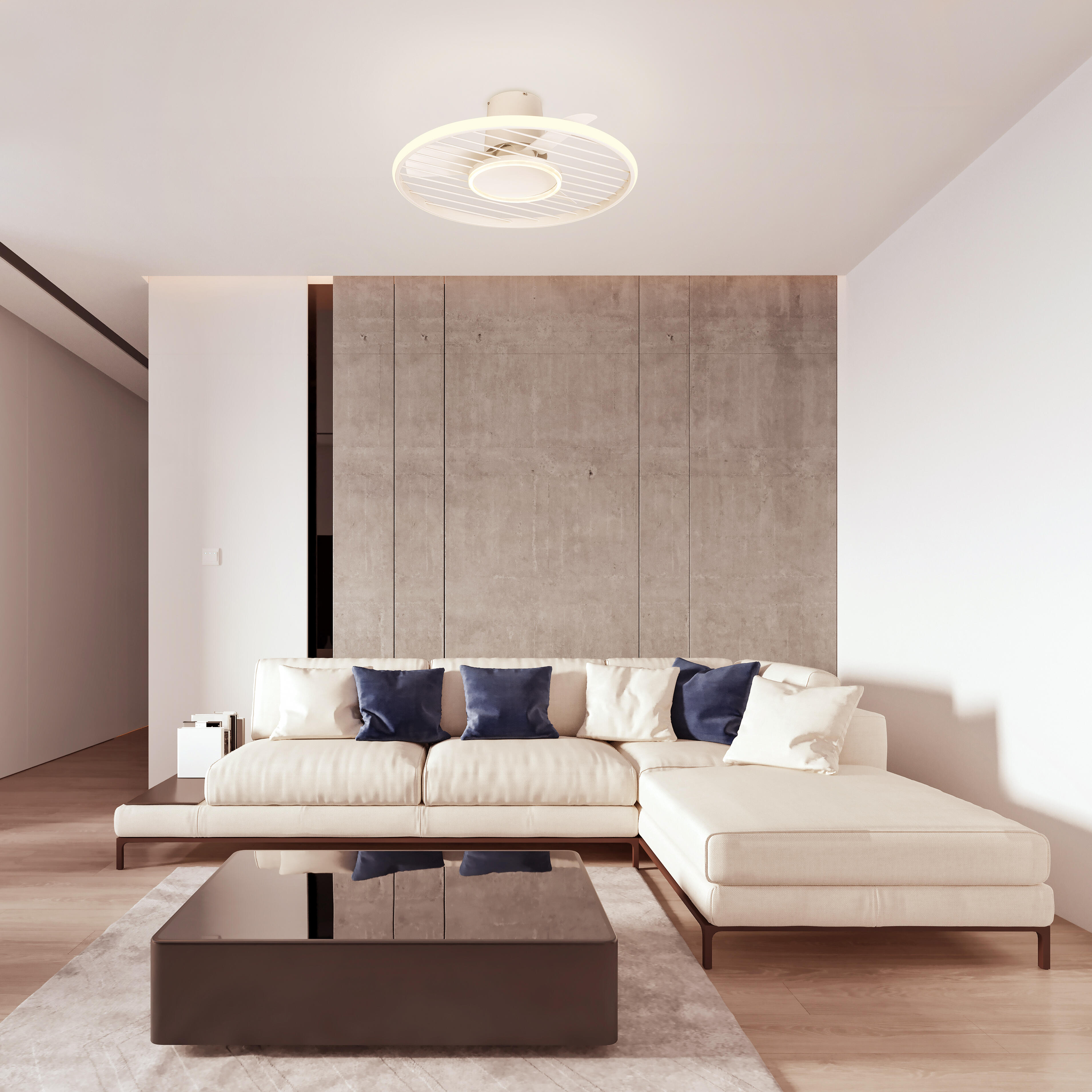 Ventilador de techo con luz sin aspas silencioso DC Mantra Soho blanco 66 cm - 3