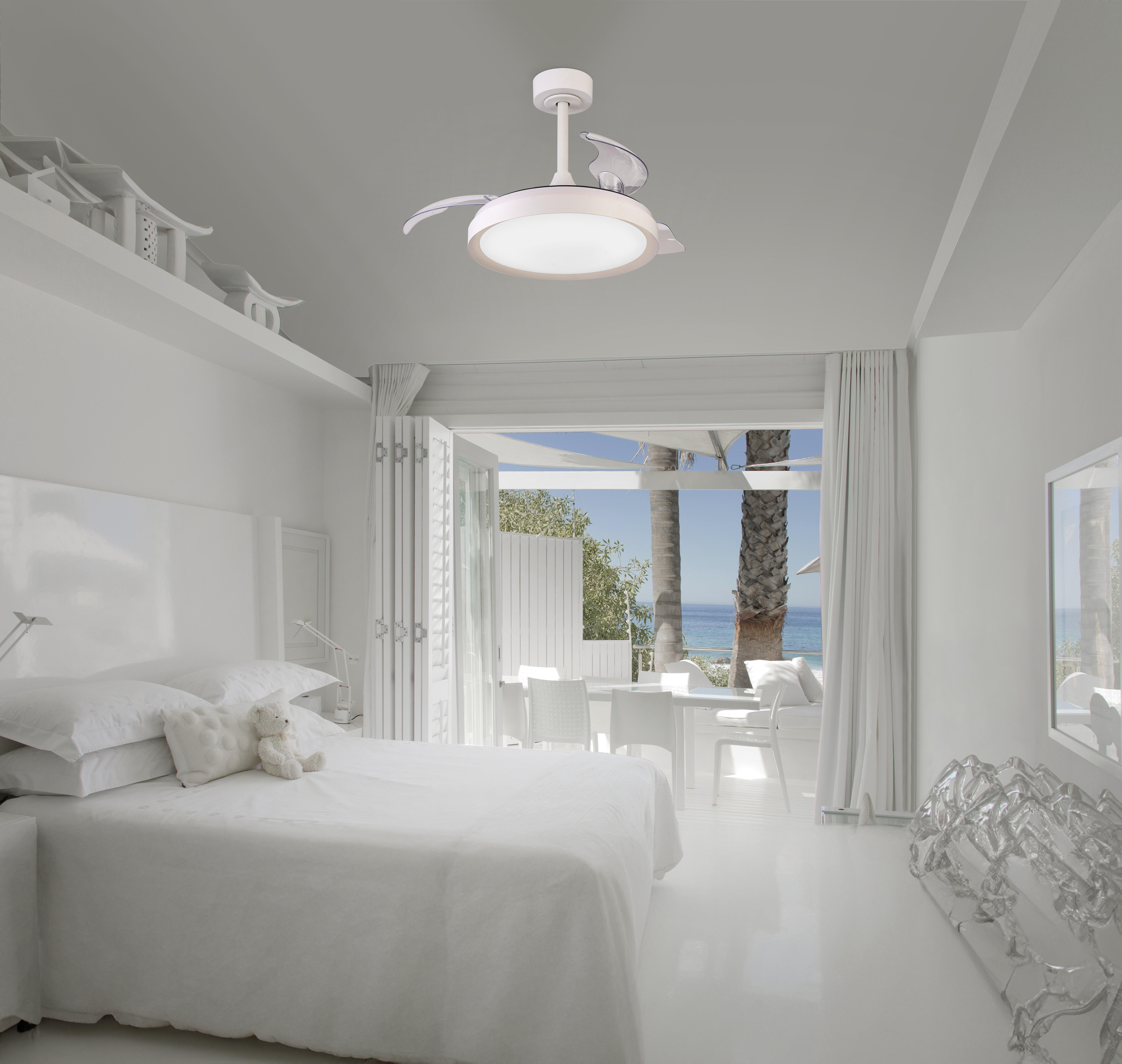 Ventilador de techo con luz silencioso DC 25W con mando ø91 cm Mistral Mini MANTRA blanco luz CCT 3 aspas retráctiles tipo lámpara| 6 velocidades| modo verano/invierno| brisa| recomendado para <13m² - 5