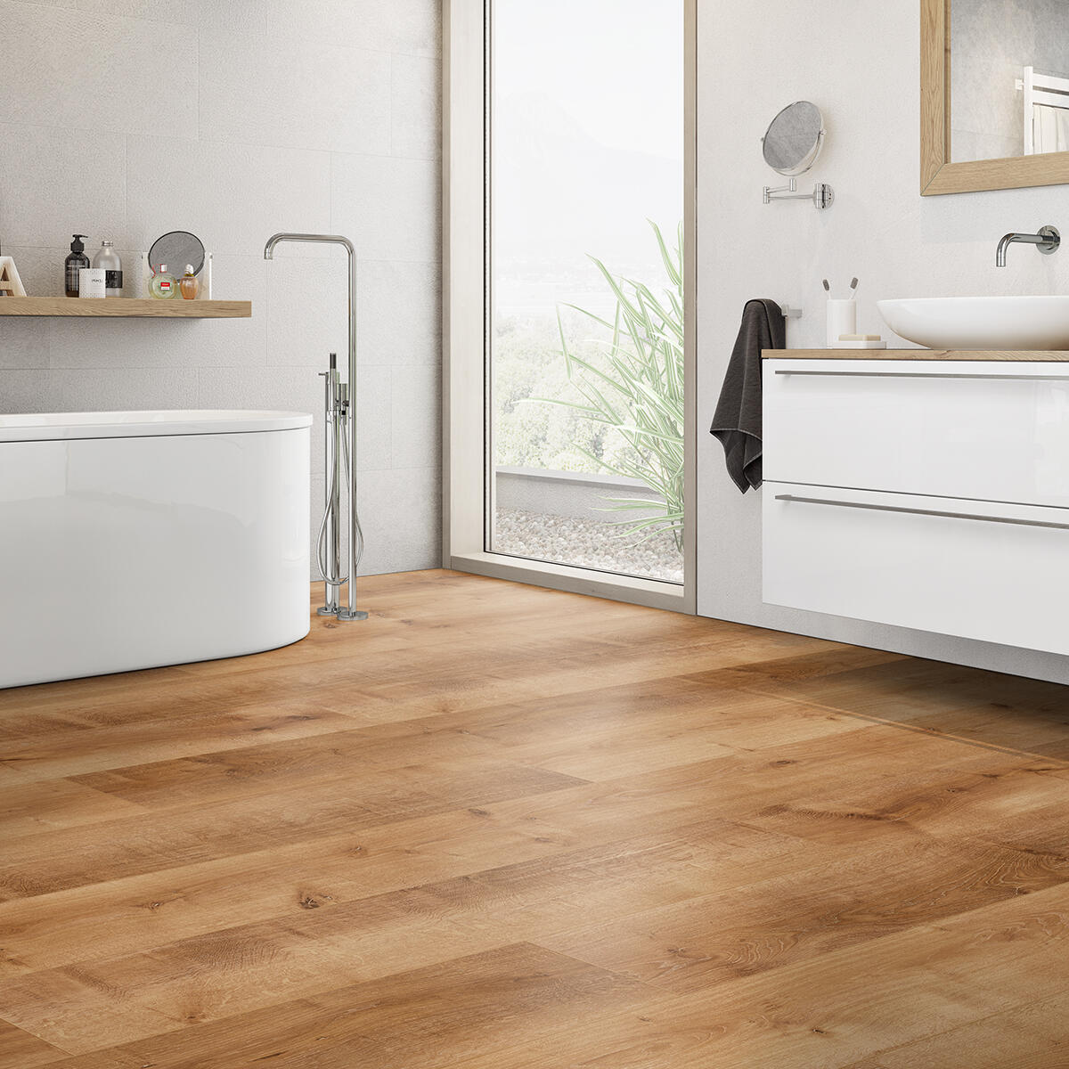 Pavimento laminato effetto legno larice chiaro, AC4 classe 32, sp. 8 mm, ARTENS Westport, 1.99 m² - 4