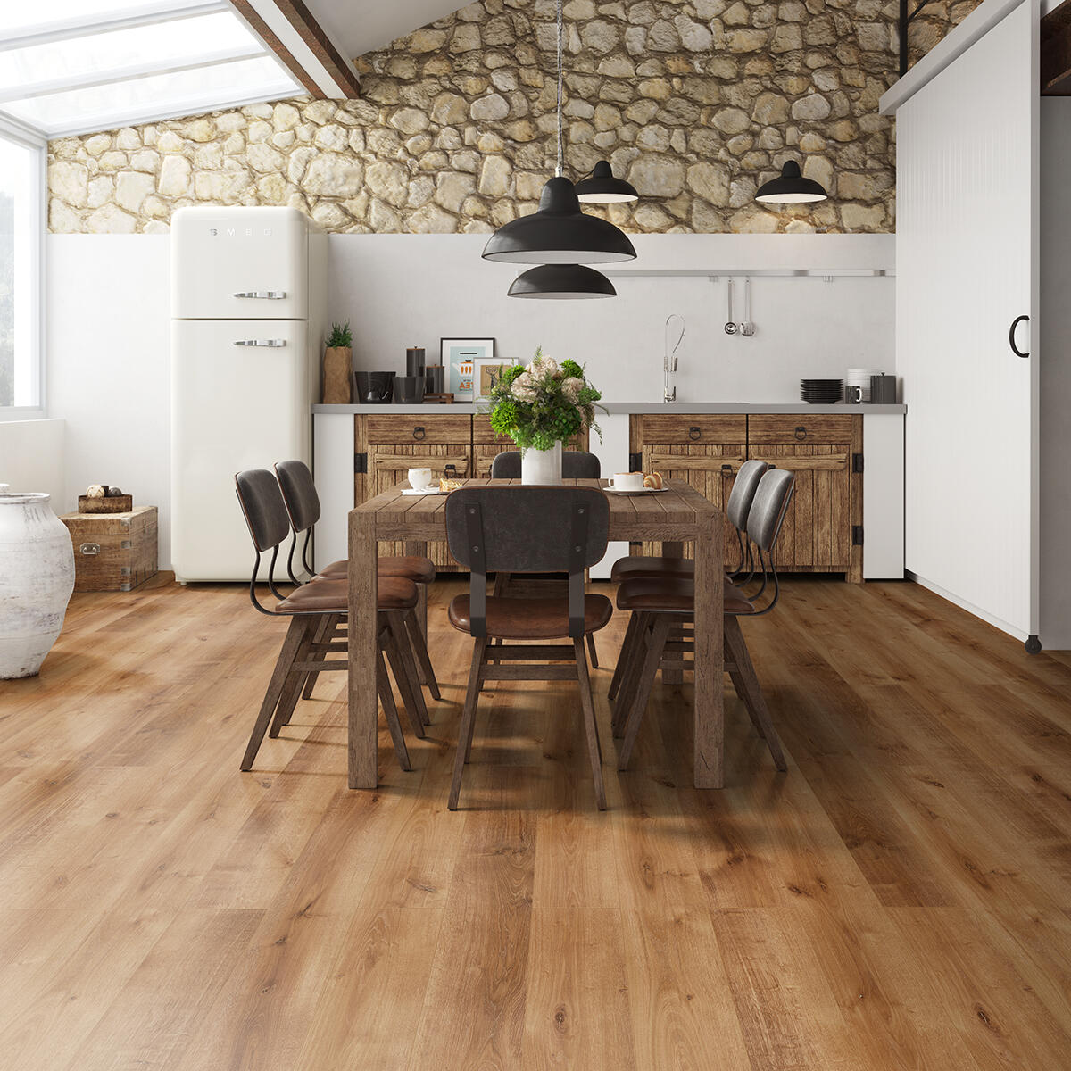 Pavimento laminato effetto legno larice chiaro, AC4 classe 32, sp. 8 mm, ARTENS Westport, 1.99 m² - 3