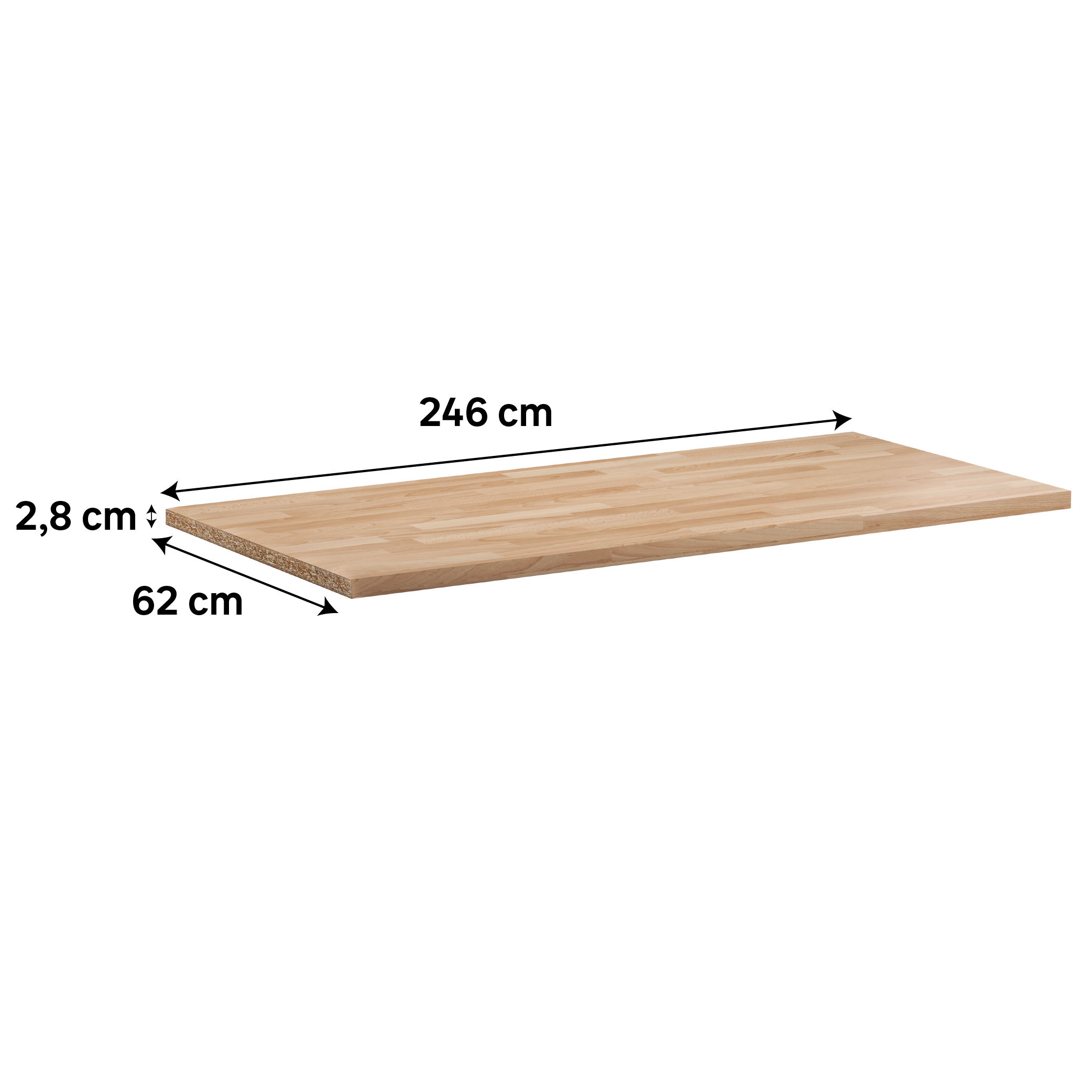 Encimera de cocina laminada Eleki haya 246x62 cm espesor 28mm - 3