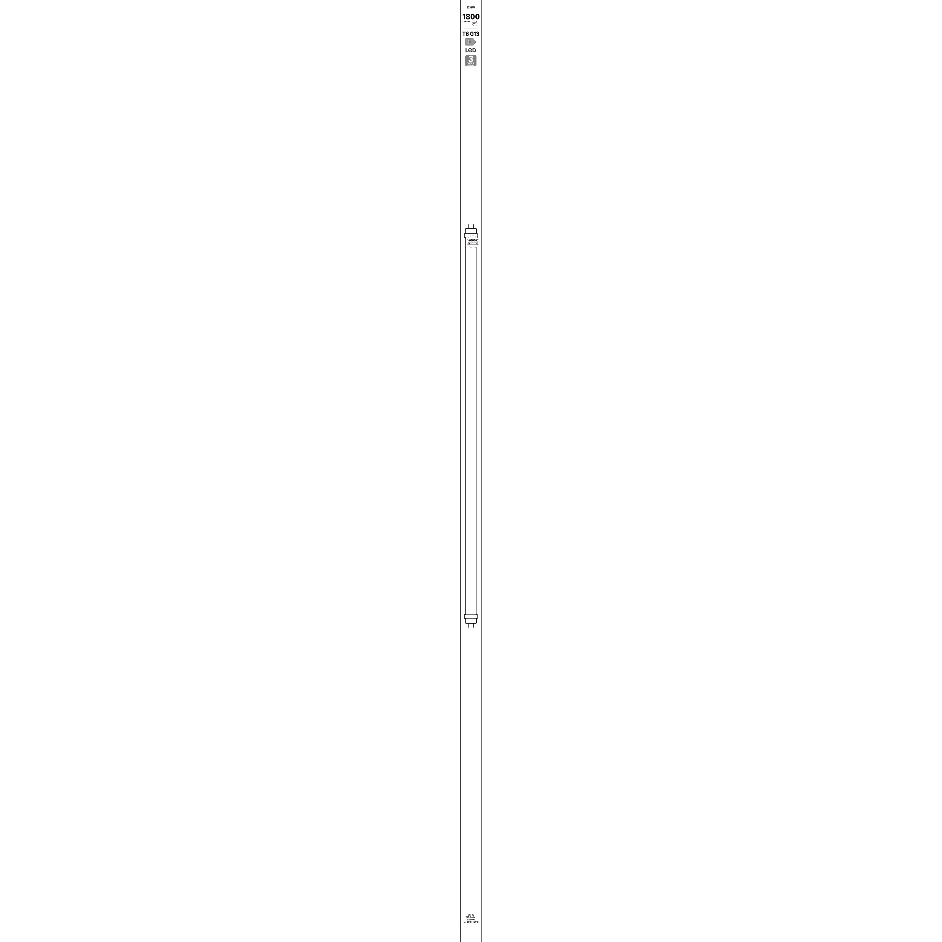 Tube led G13, 1800lm = 36W, blanc neutre - 5