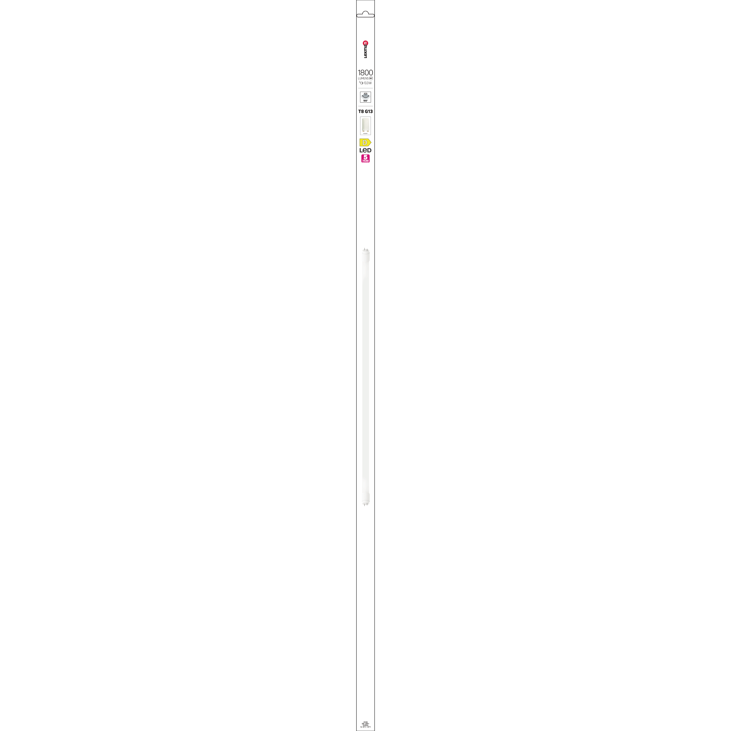 Tube led G13, 1800lm = 36W, blanc neutre, LEXMAN - 4