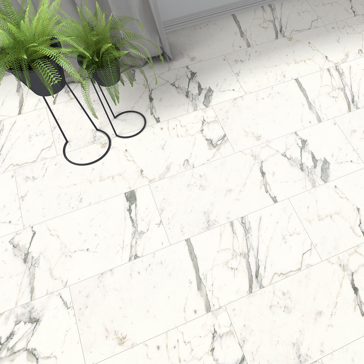 SPC da incollare per pavimento e rivestimento Carrara bianco Sp 3 mm CERAMIN 3.7 m² - 13